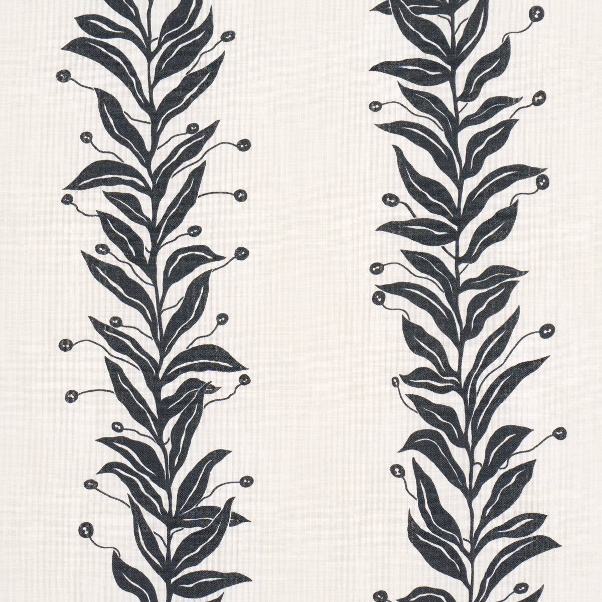 TENDRIL-STRIPE-INDOOR-OUTDOOR-BLACK-CREAM-SCHUMACHER-181671 - Schumacher Fabric