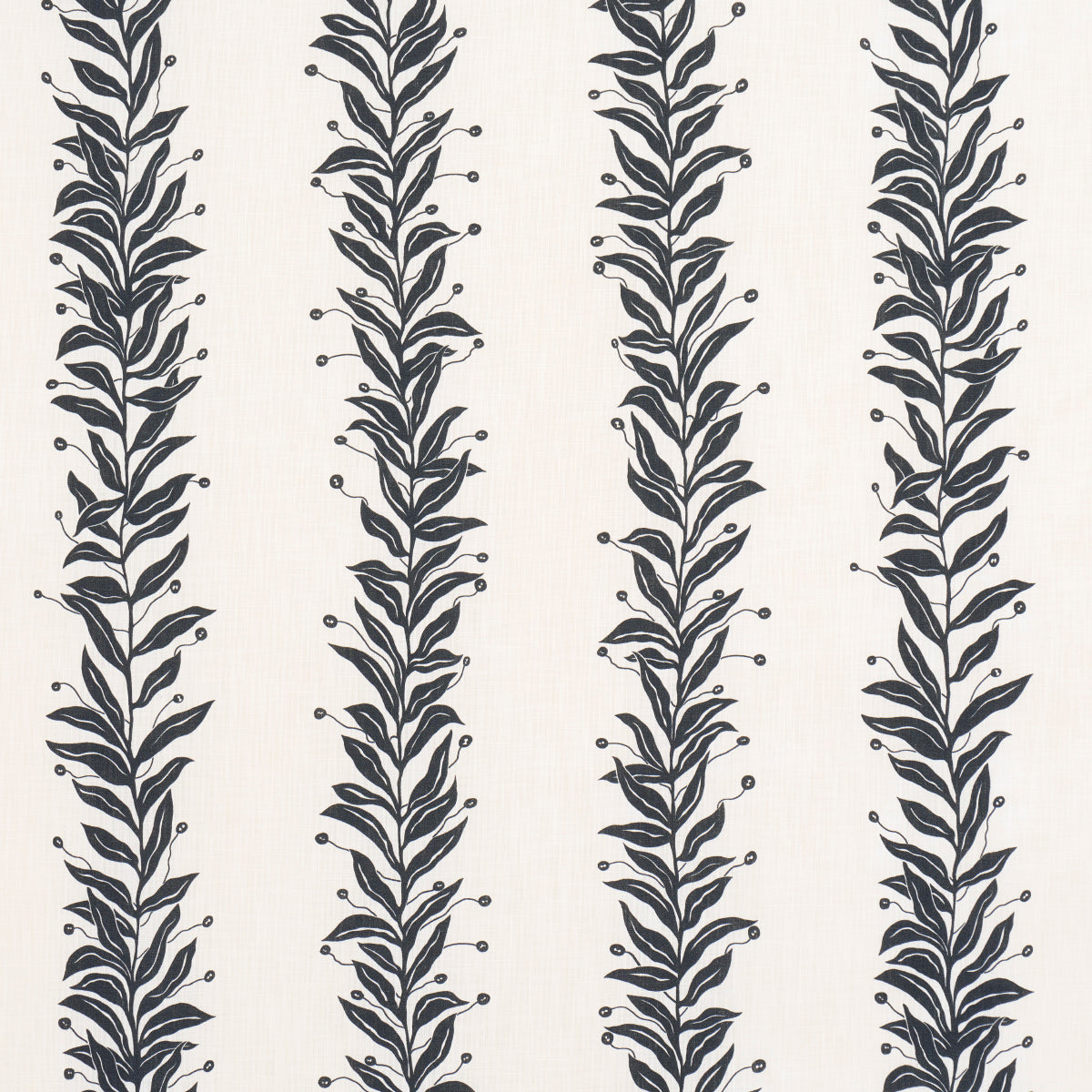 TENDRIL-STRIPE-INDOOR-OUTDOOR-BLACK-CREAM-SCHUMACHER-181671 - Schumacher Fabric