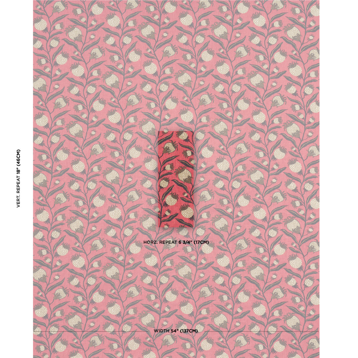 THISTLE-VINE-RED-GOLD-SCHUMACHER-181680 - Schumacher Tela