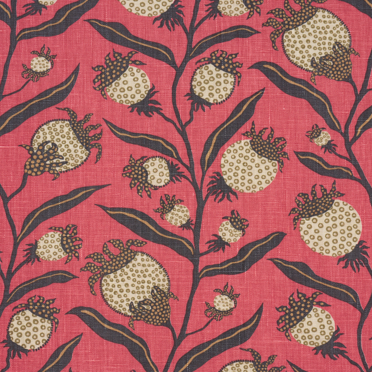 THISTLE-VINE-RED-GOLD-SCHUMACHER-181680 - Schumacher Tela