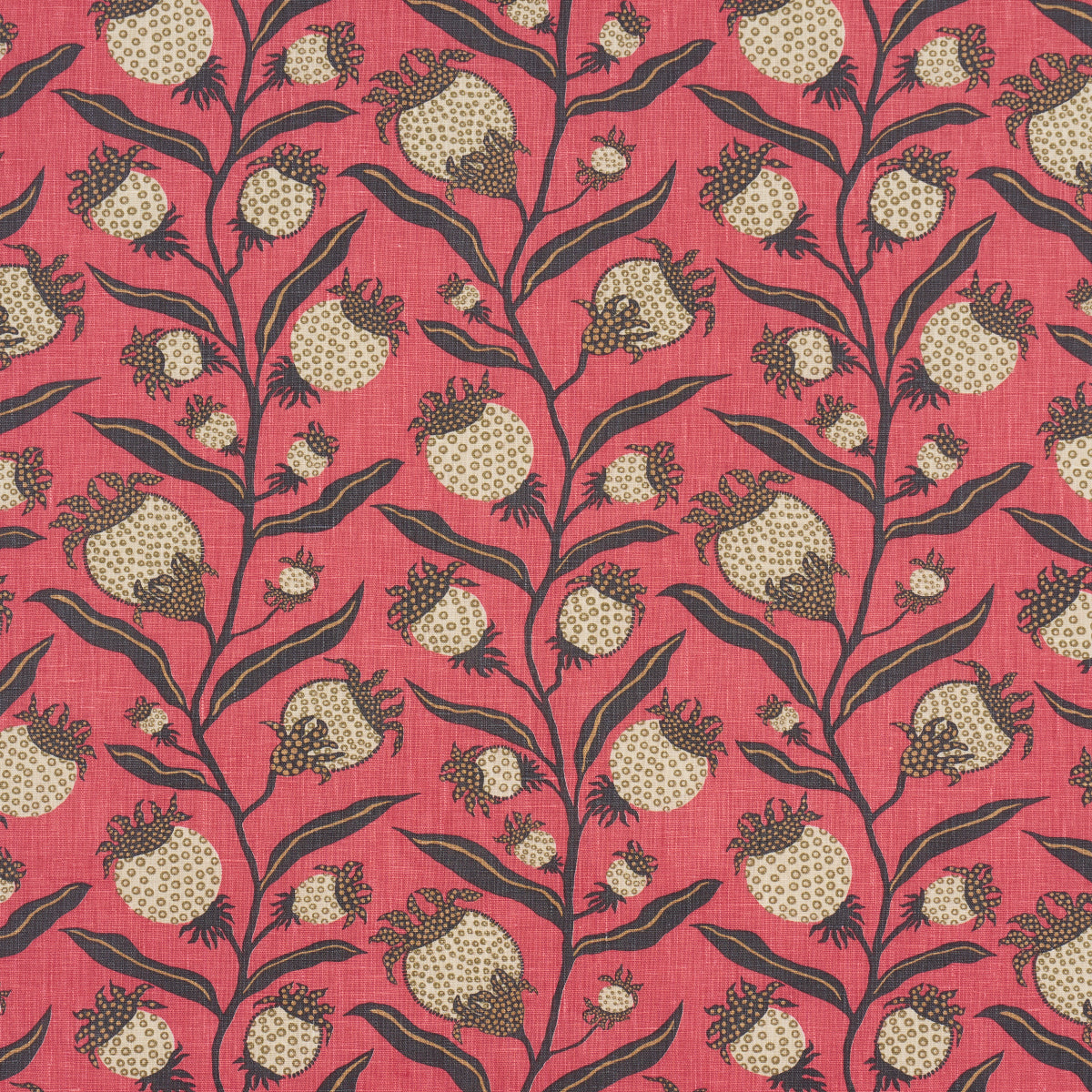 THISTLE-VINE-RED-GOLD-SCHUMACHER-181680 - Schumacher Tela