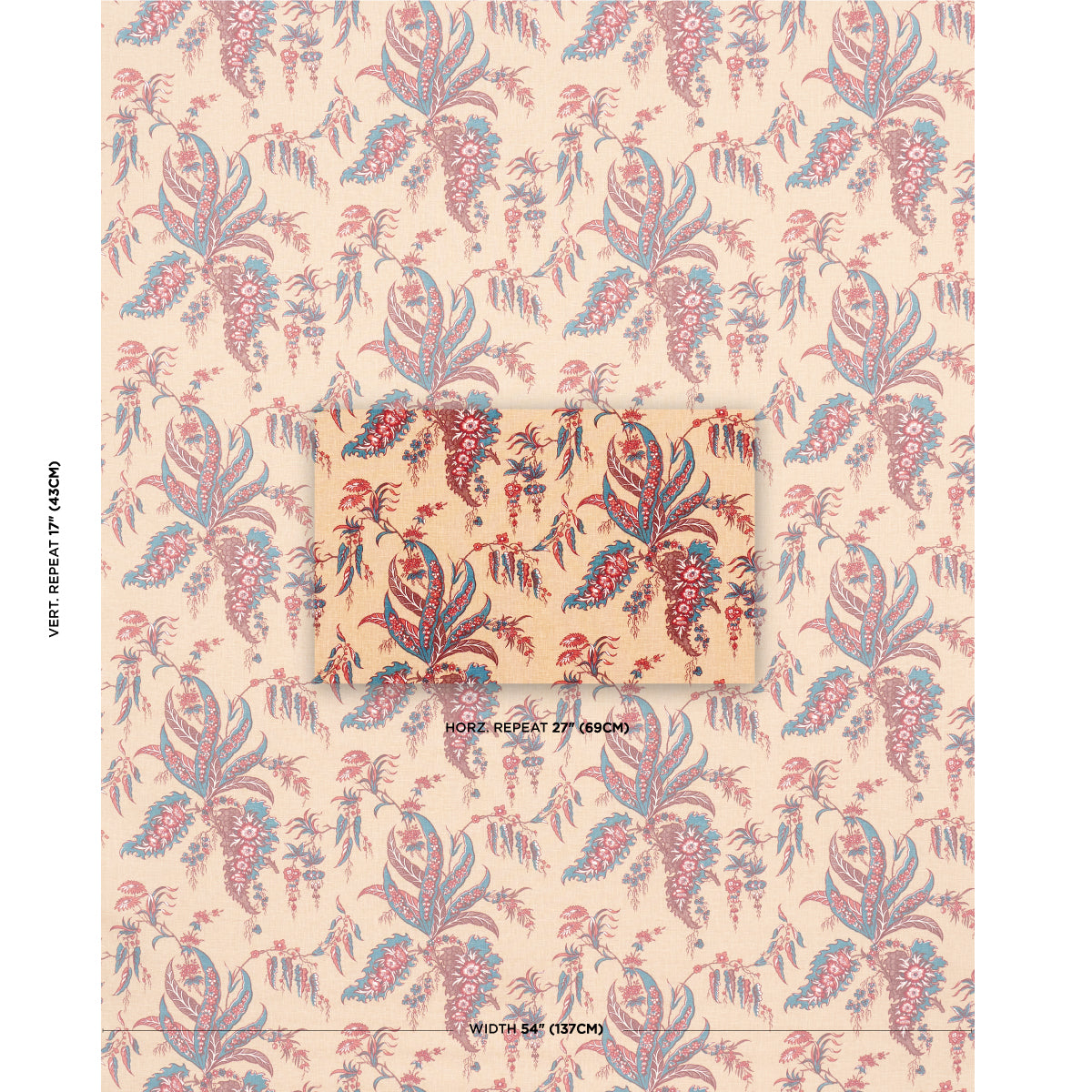 APOLLINE-BOTANICAL-ROUGE-BLEU-SCHUMACHER-181730 - Schumacher Tela