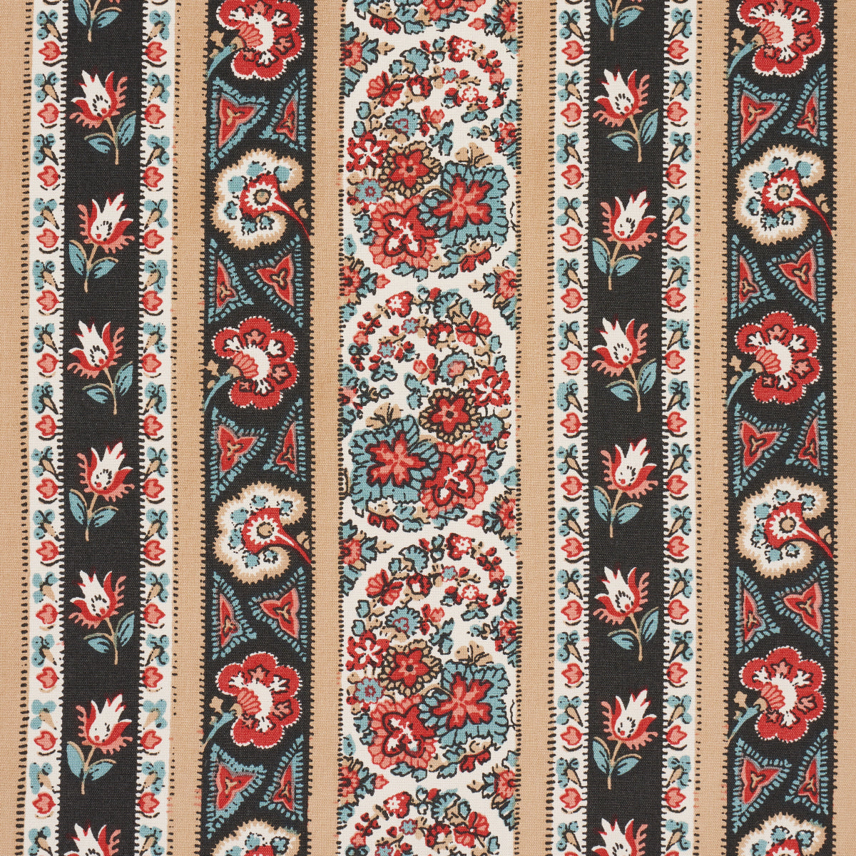 INES-PAISLEY-ROUGE-NOIR-SCHUMACHER-181750 - Schumacher Fabric