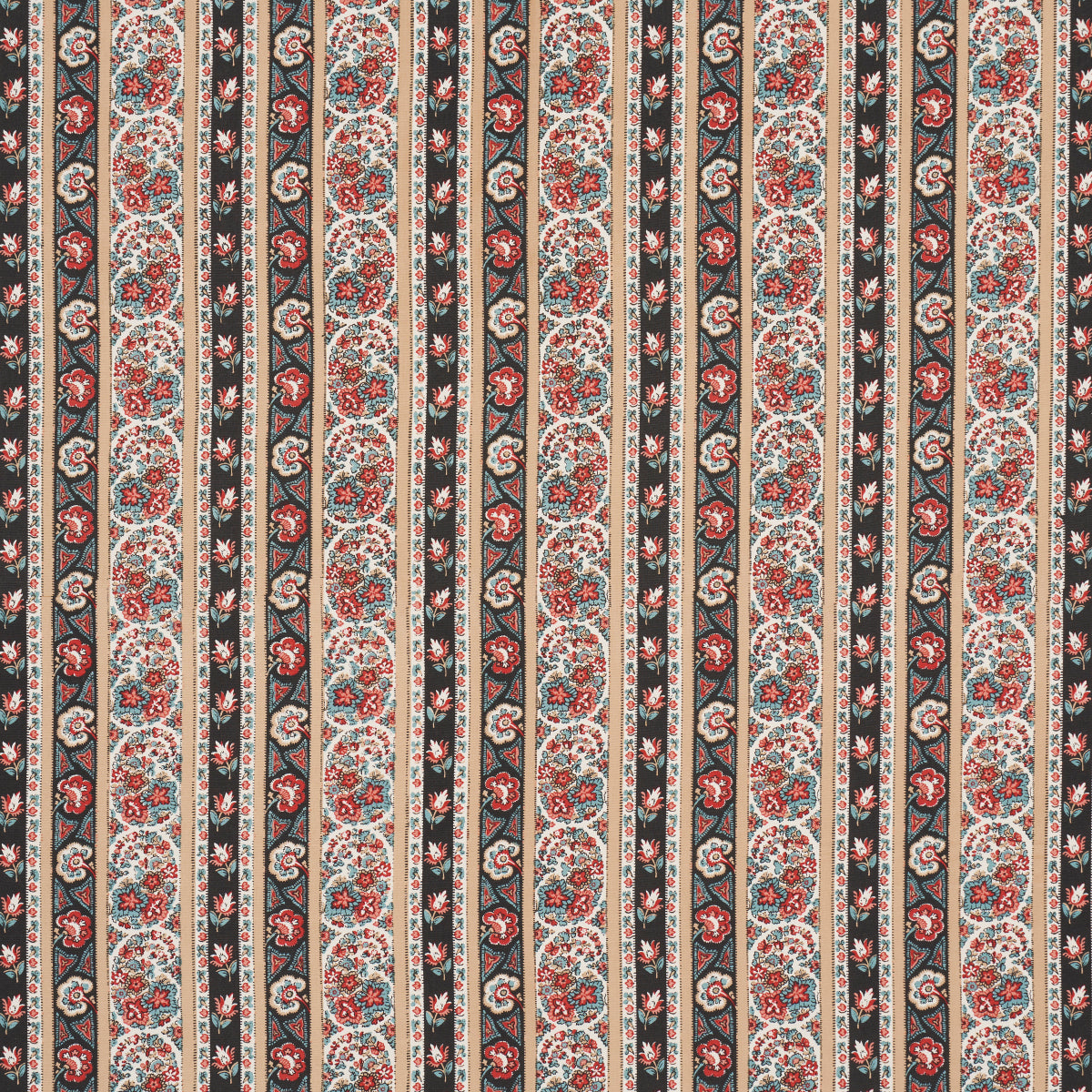INES-PAISLEY-ROUGE-NOIR-SCHUMACHER-181750 - Schumacher Fabric