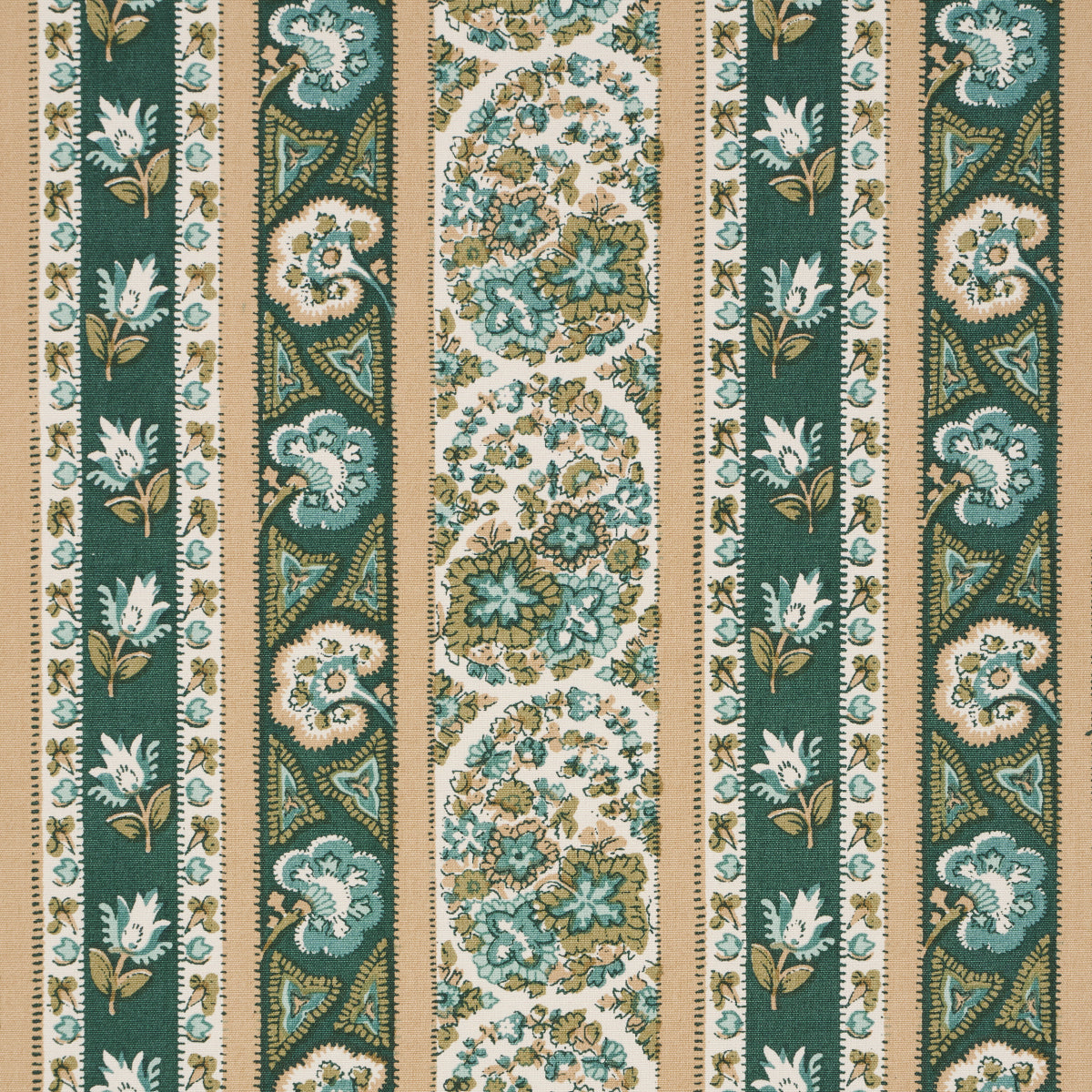 INES-PAISLEY-MINERAL-TEAL-SCHUMACHER-181751 - Schumacher Fabric