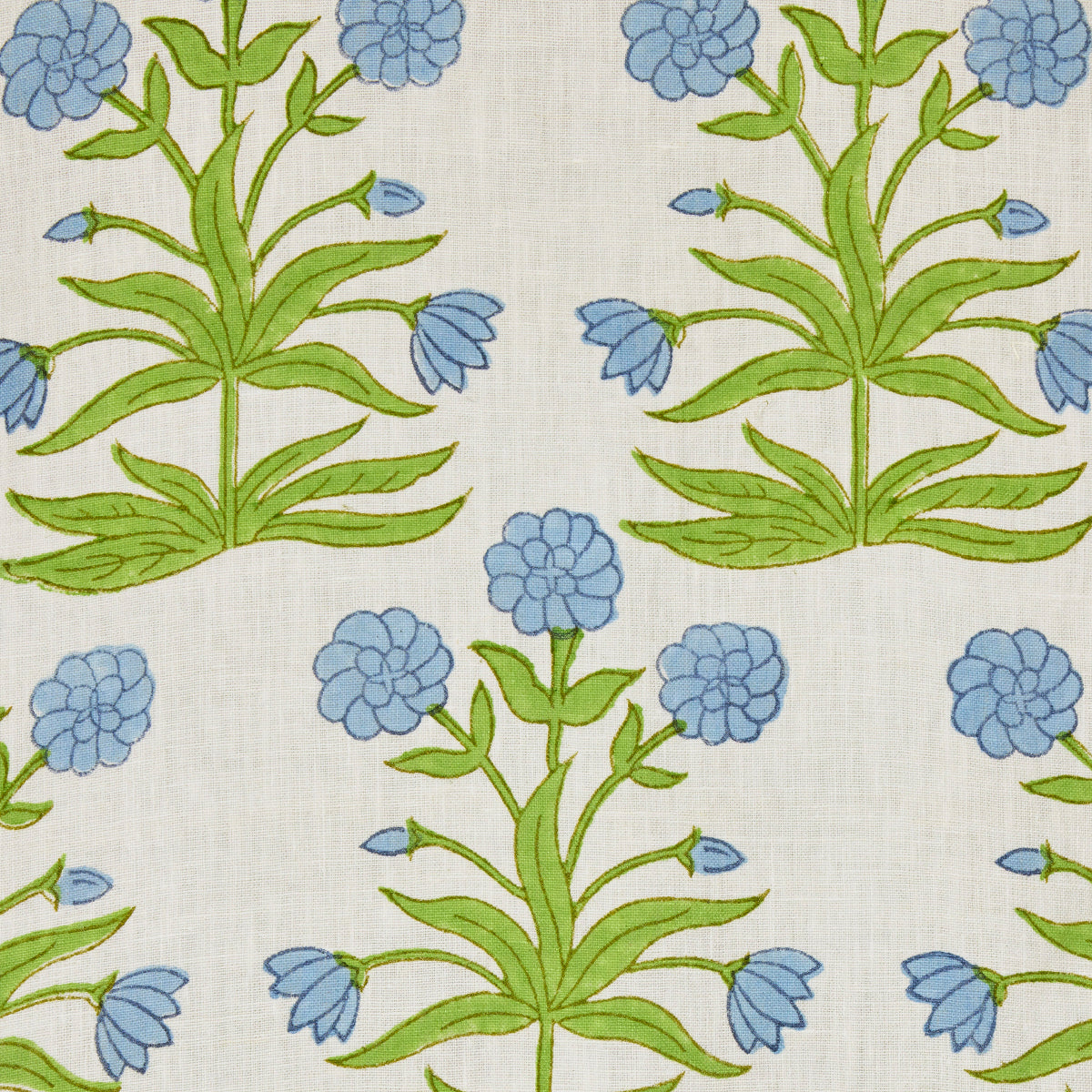 MUGHAL-HAND-BLOCK-PRINT-SKY-PISTACHIO-SCHUMACHER-181782 - Schumacher Fabric