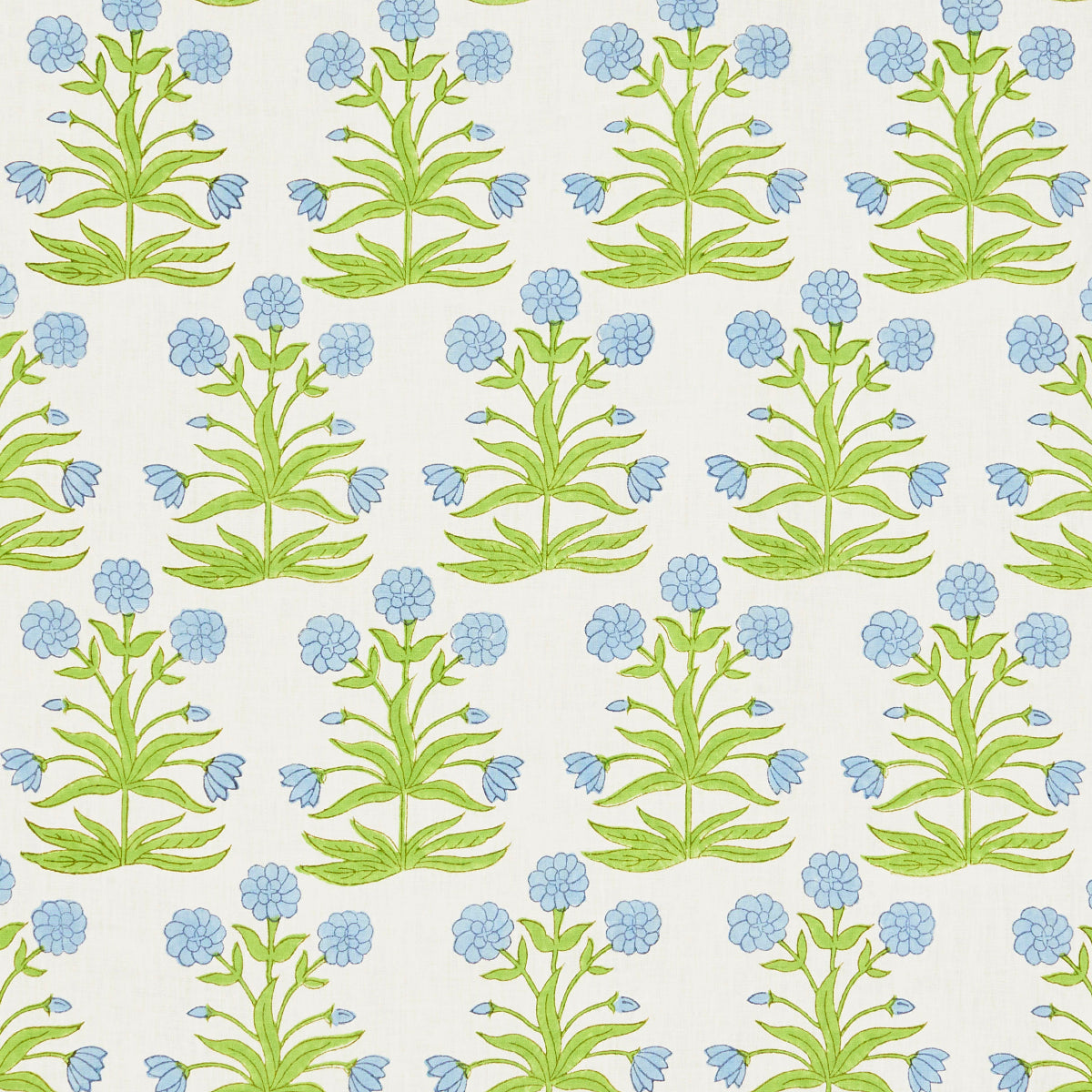 MUGHAL-HAND-BLOCK-PRINT-SKY-PISTACHIO-SCHUMACHER-181782 - Schumacher Fabric