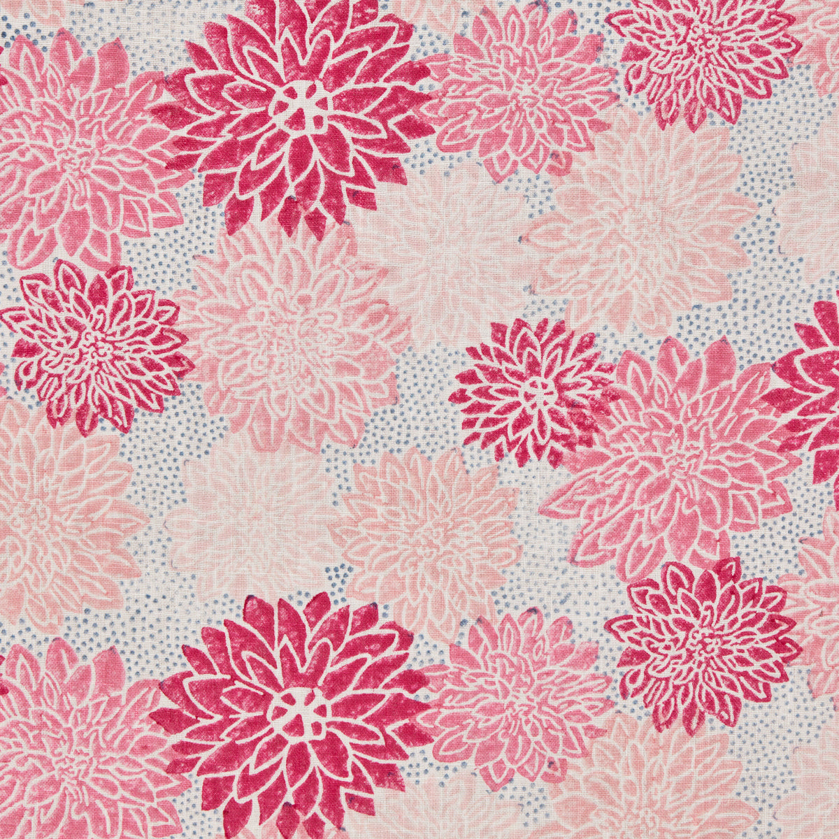 DAHLIA-HAND-BLOCK-PRINT-HOT-PINK-SCHUMACHER-181801 - Schumacher Fabric