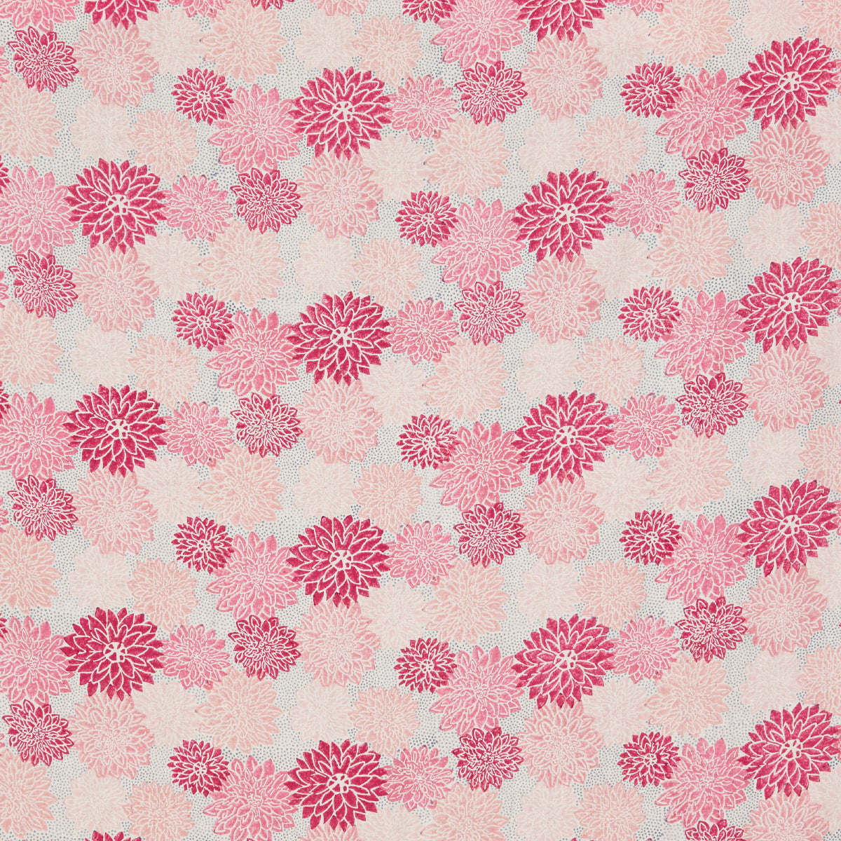 Dahlia Hand Block Print - Hot Pink - Schumacher 181801 Fabric - Schumacher Fabric