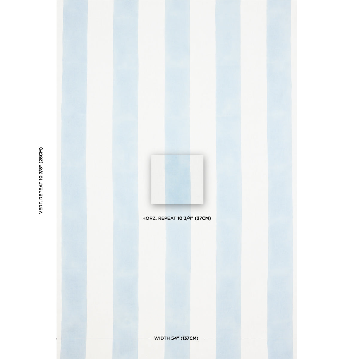 WIDE-HAND-BLOCK-STRIPE-BLUE-SCHUMACHER-181810 - Schumacher Fabric