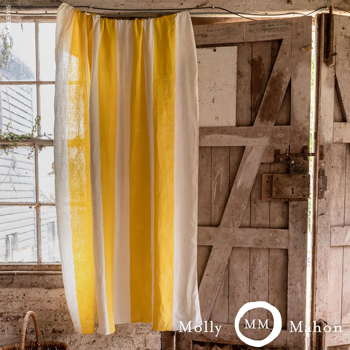 WIDE-HAND-BLOCK-STRIPE-YELLOW-SCHUMACHER-181812 - Schumacher Fabric