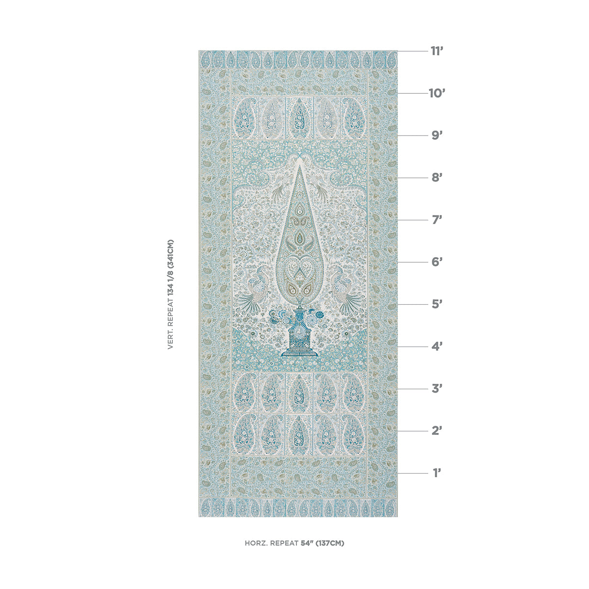 COLMERY-PAISLEY-PANEL-PEACOCK-SCHUMACHER-181821 - Schumacher Tela
