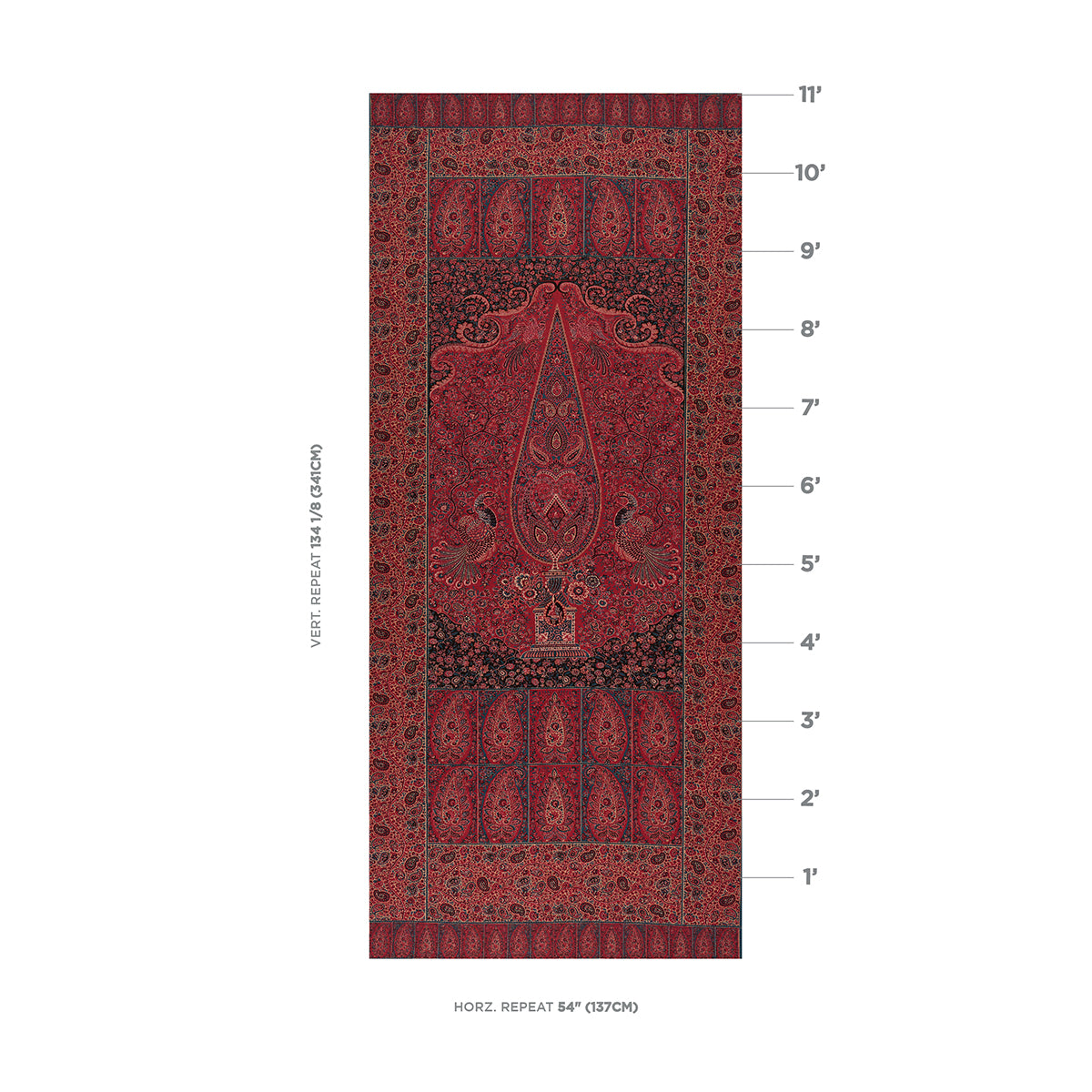 COLMERY-PAISLEY-PANEL-ROUGE-SCHUMACHER-181822 - Schumacher Tela