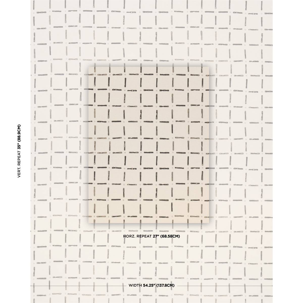 Drifting Grid - Black - Schumacher 181853 Fabric - Schumacher Fabric
