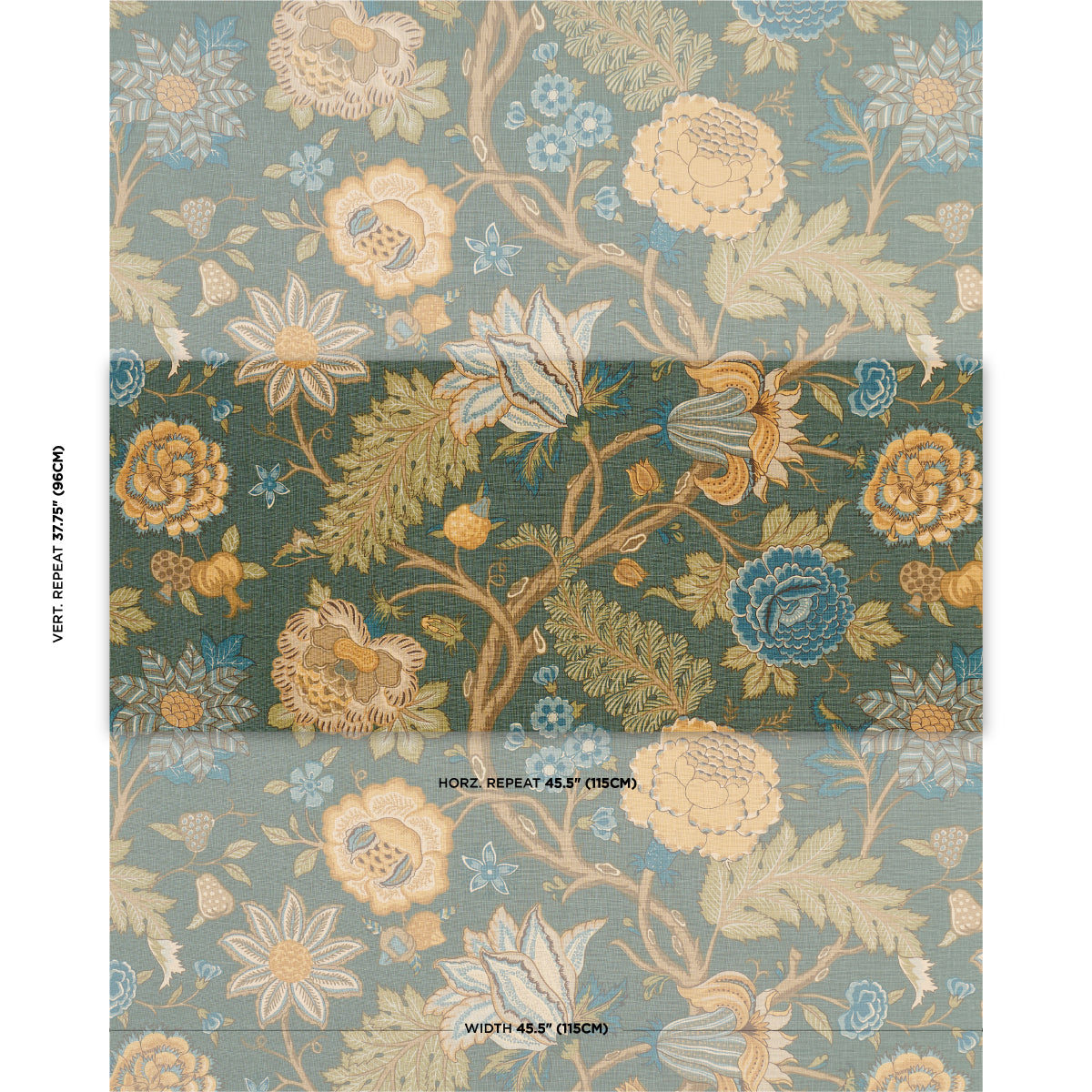 Darsy Tree Of Life - Juniper - Schumacher 181880 Fabric - Schumacher Fabric