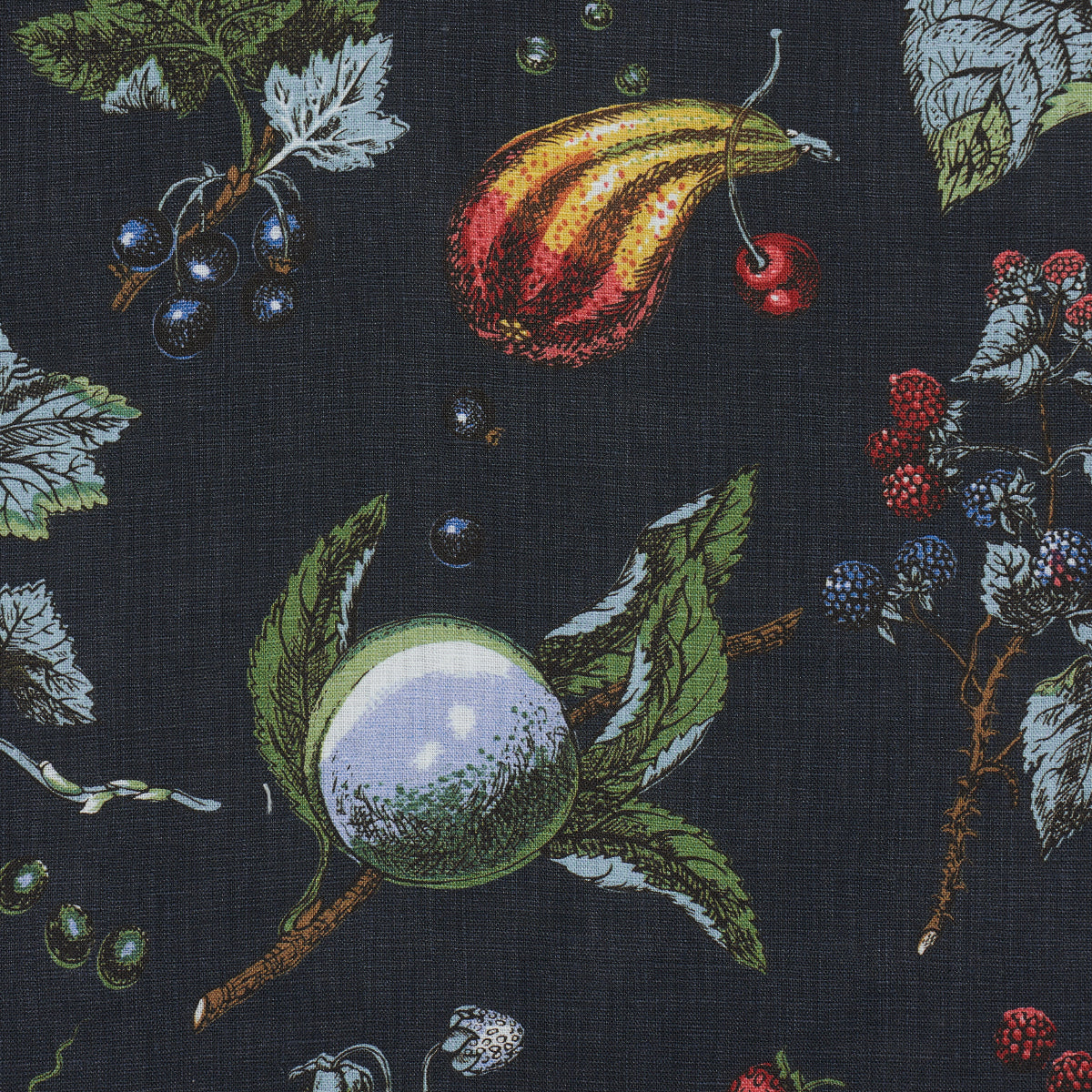 Berry Grove - Noir - Schumacher 181890 Fabric - Schumacher Fabric