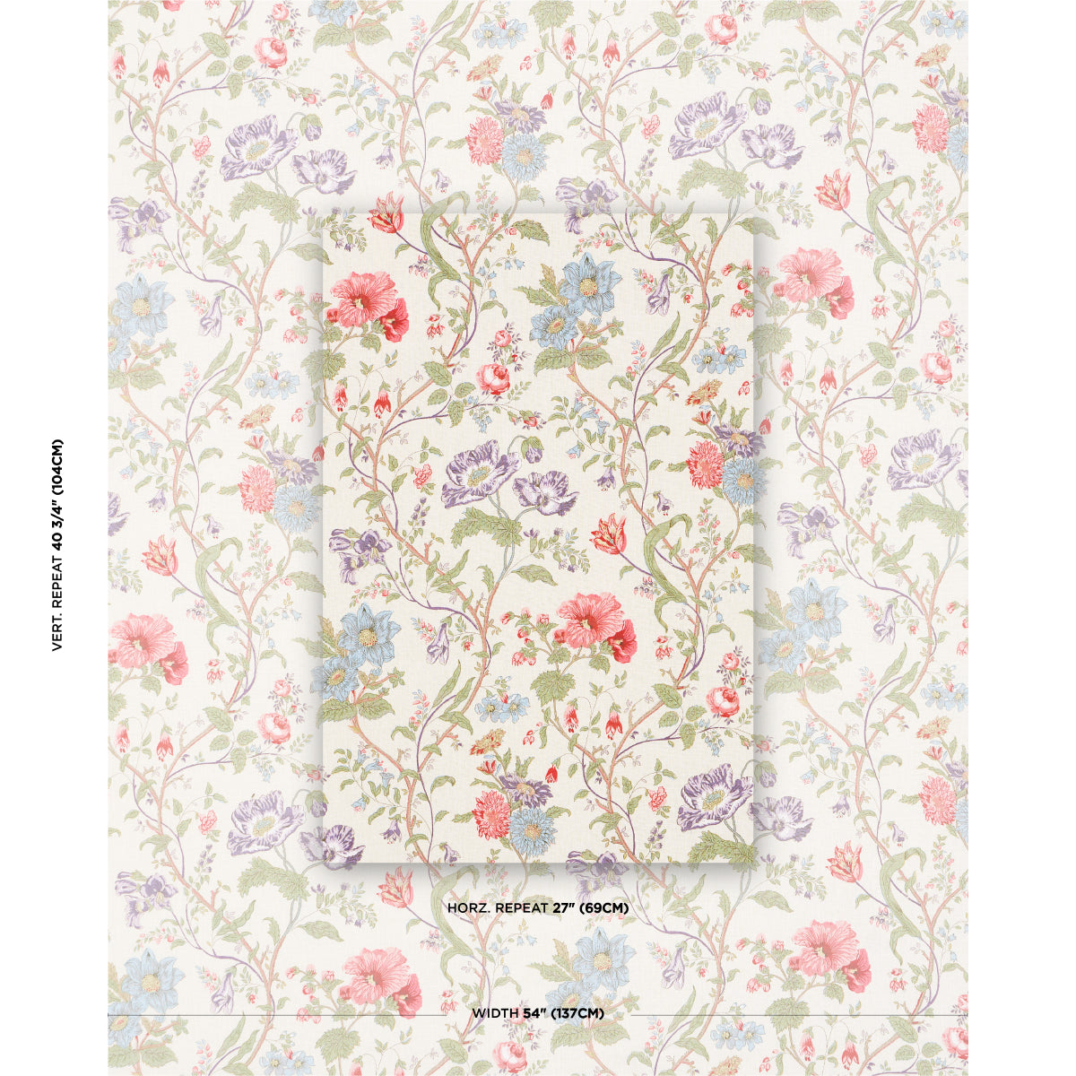 GISELLE-FLORAL-IVORY-SCHUMACHER-181900 - Schumacher Tela