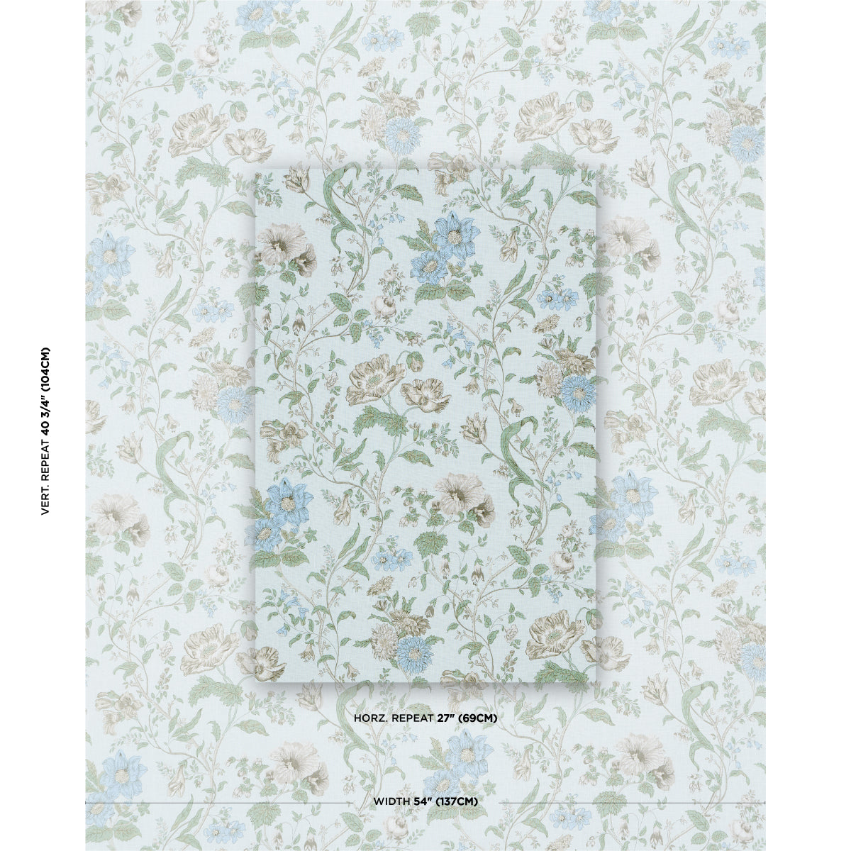 GISELLE-FLORAL-SKY-SCHUMACHER-181901 - Schumacher Tela