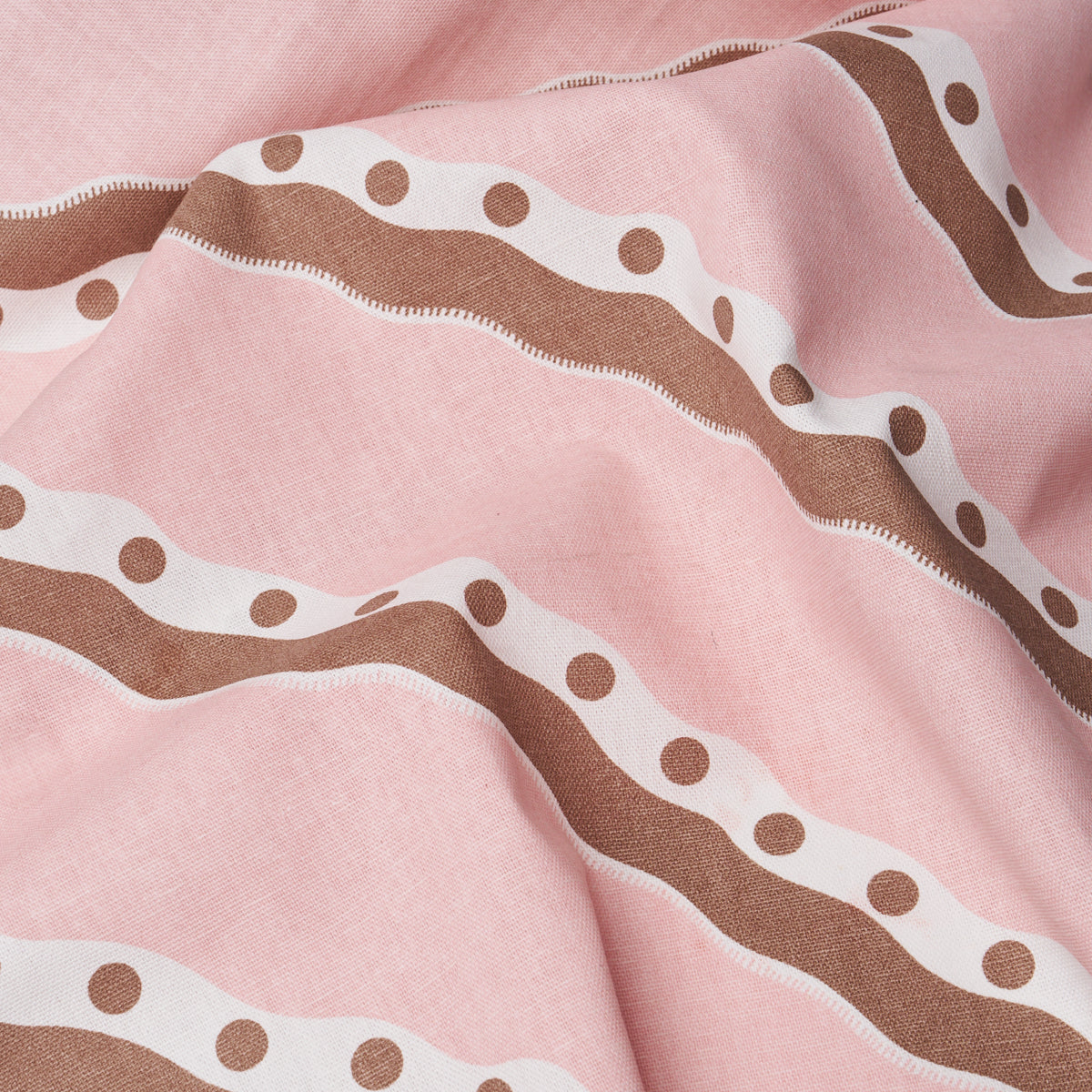 Rousseau Stripe - Cocoa & Blush - Schumacher 181912 Fabric - Schumacher Fabric