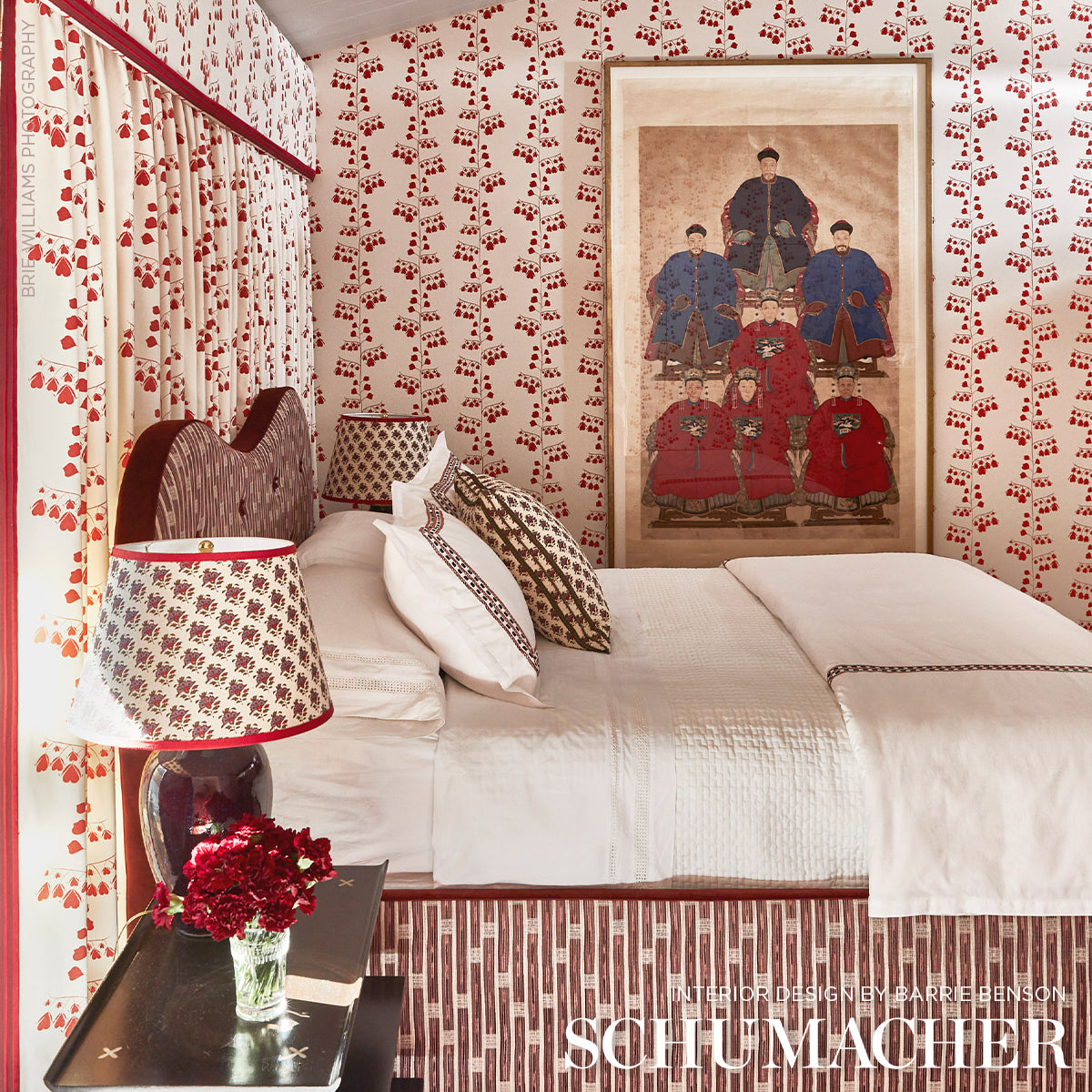 BLEEDING-HEARTS-RED-SCHUMACHER-181960 - Schumacher Fabric