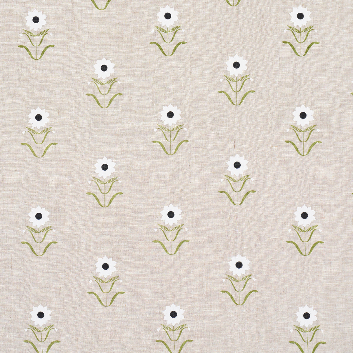 FORGET-ME-NOTS-WHITE-ON-LINEN-SCHUMACHER-181981 - Schumacher Tela