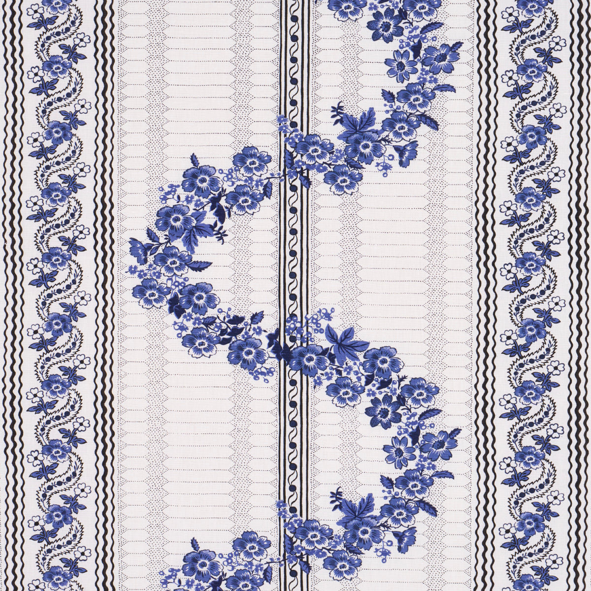 Serena Garland - Blue - Schumacher 182070 Fabric - Schumacher Fabric