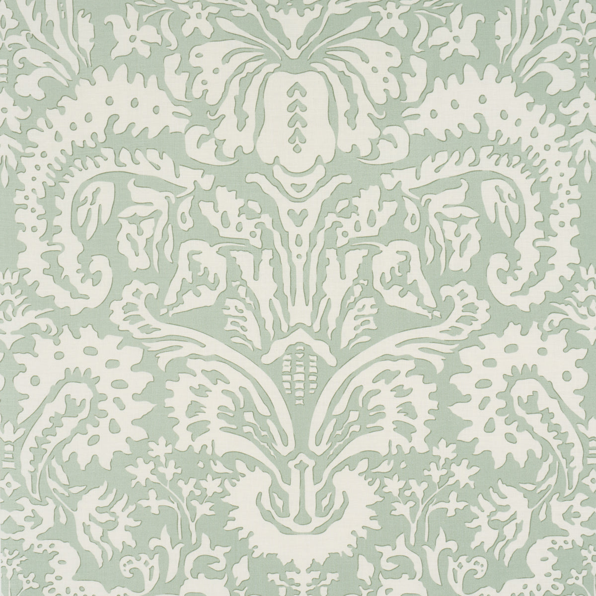 Suffolk Damask - Celadon - Schumacher 182123 Fabric - Schumacher Fabric