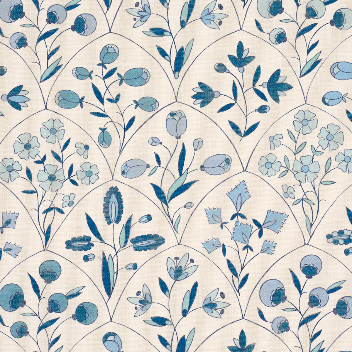 FRANCES-FLORAL-INDOOR-OUTDOOR-BLUES-SCHUMACHER-182160 - Schumacher Tela