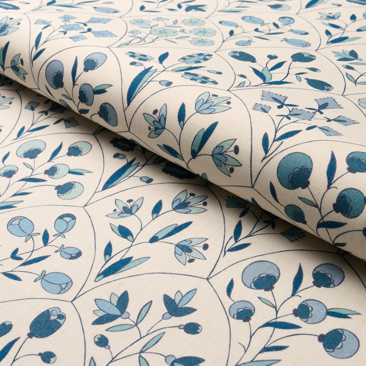 FRANCES-FLORAL-INDOOR-OUTDOOR-BLUES-SCHUMACHER-182160 - Schumacher Tela