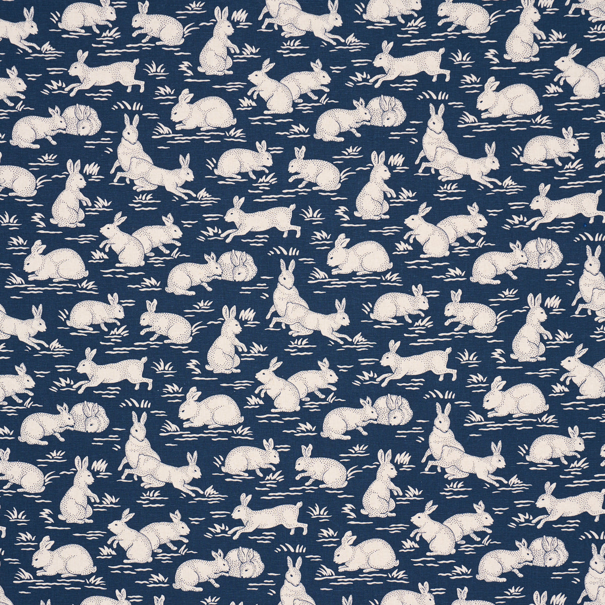 Cottontails - Indigo - Schumacher 182242 Fabric - Schumacher Fabric