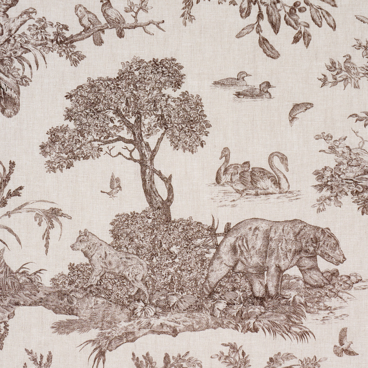 Western Toile - Sepia - Schumacher 182271 Fabric - Schumacher Fabric
