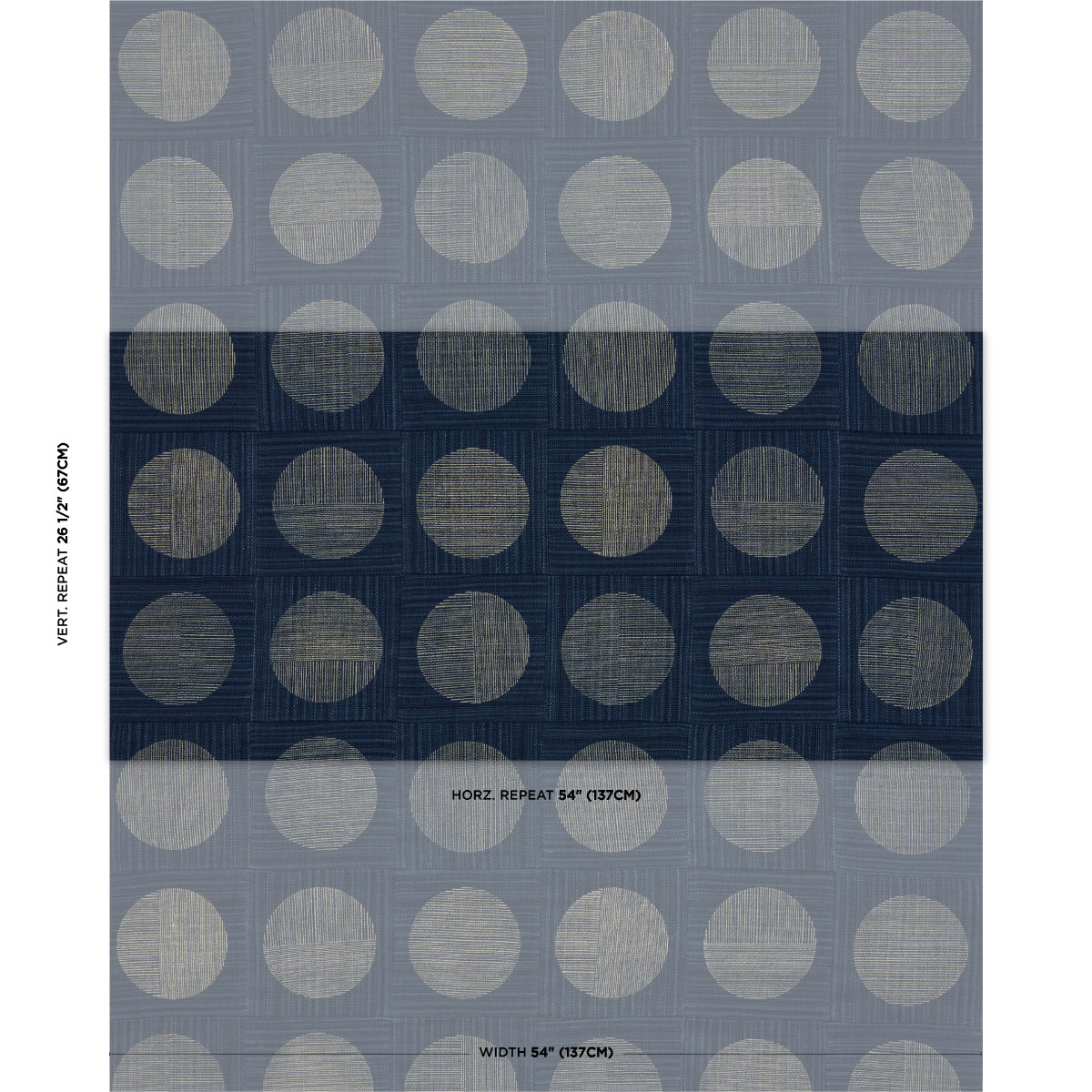 Una Hand Block Print - Indigo - Schumacher 182302 Fabric - Schumacher Fabric