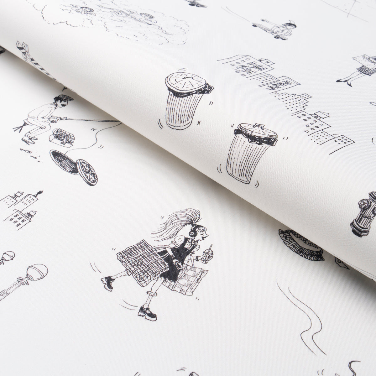 Joana Avillez's Street Scenes - Black & White - Schumacher 182331 Fabric - Schumacher Fabric