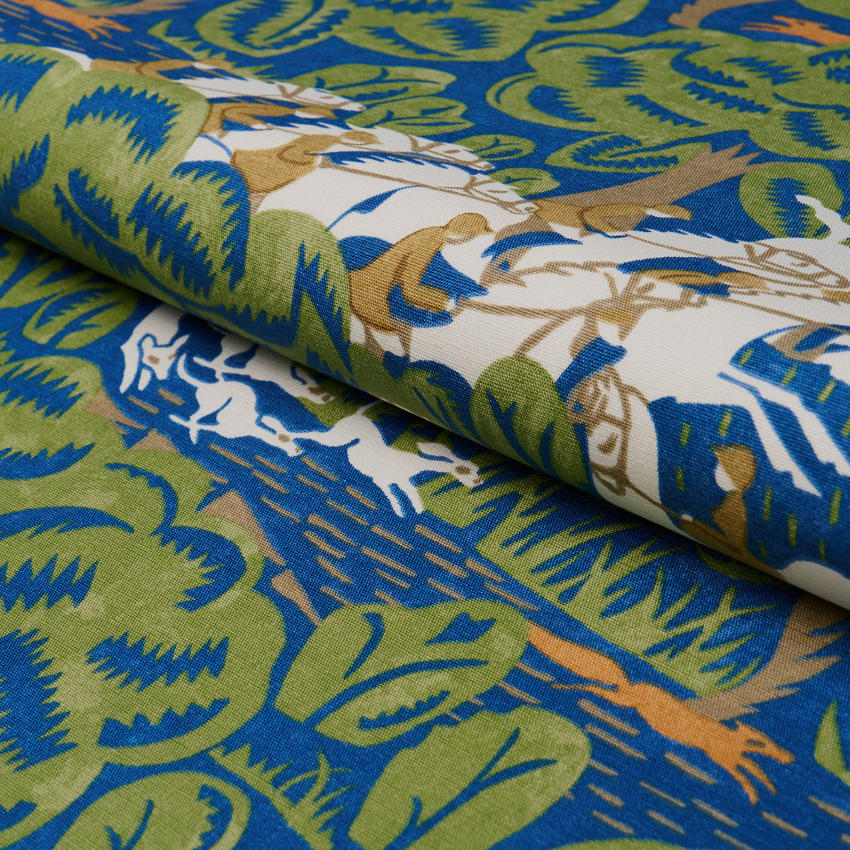 MARGARET-SCHLOEMANS-FOX-CHASE-NAVY-GREEN-SCHUMACHER-182341 - Schumacher Tela