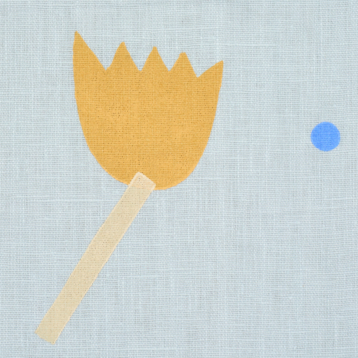 TULIP-PLAY-HAND-BLOCK-PRINT-OCHRE-ON-SKY-SCHUMACHER-182400 - Schumacher Tela
