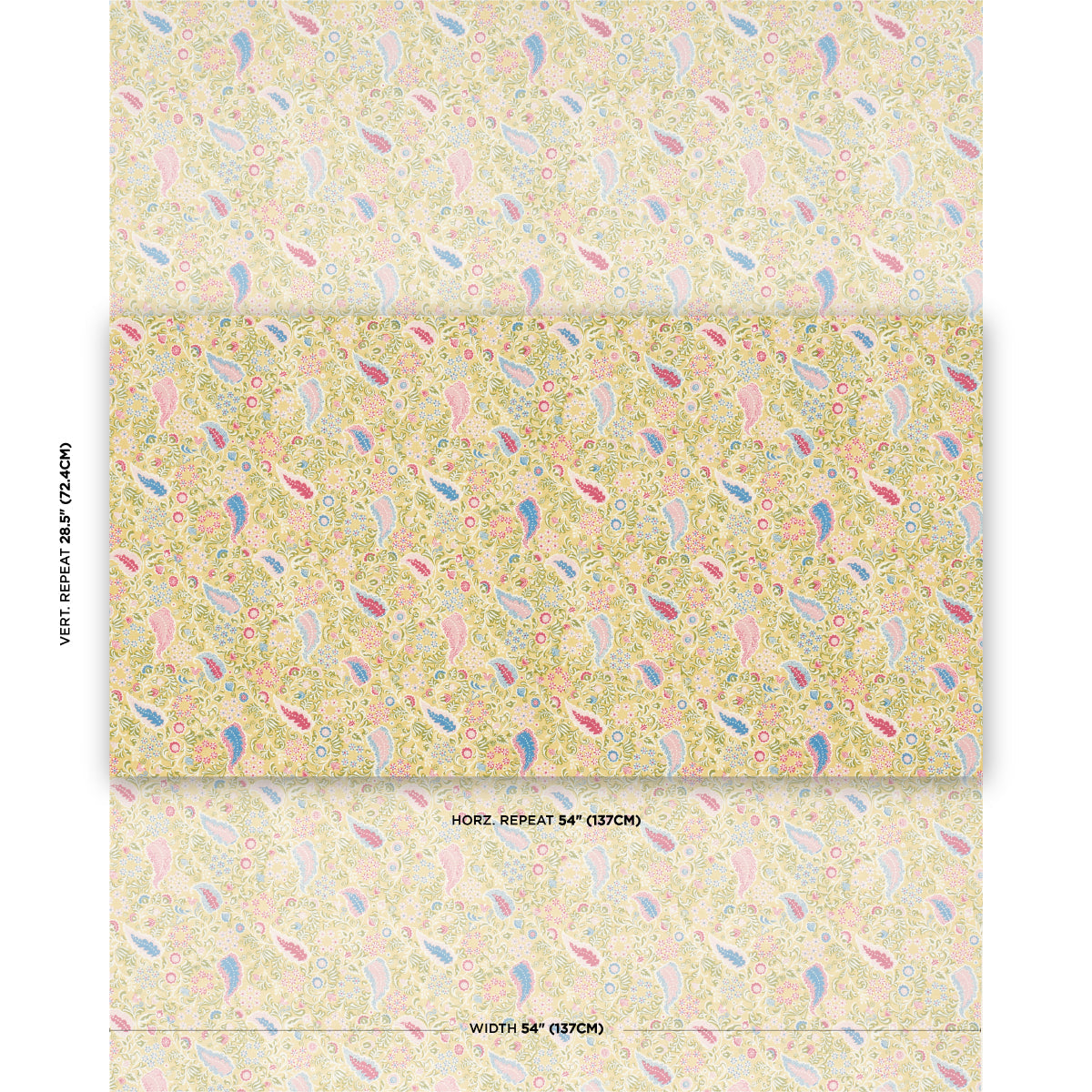 Peggy Paisley - Lemonade - Schumacher 182431 Fabric - Schumacher Fabric
