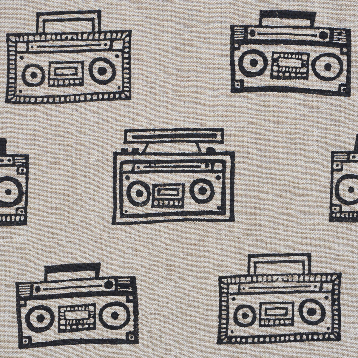 Ode Hand Block - Charcoal - Schumacher 182450 Fabric - Schumacher Fabric