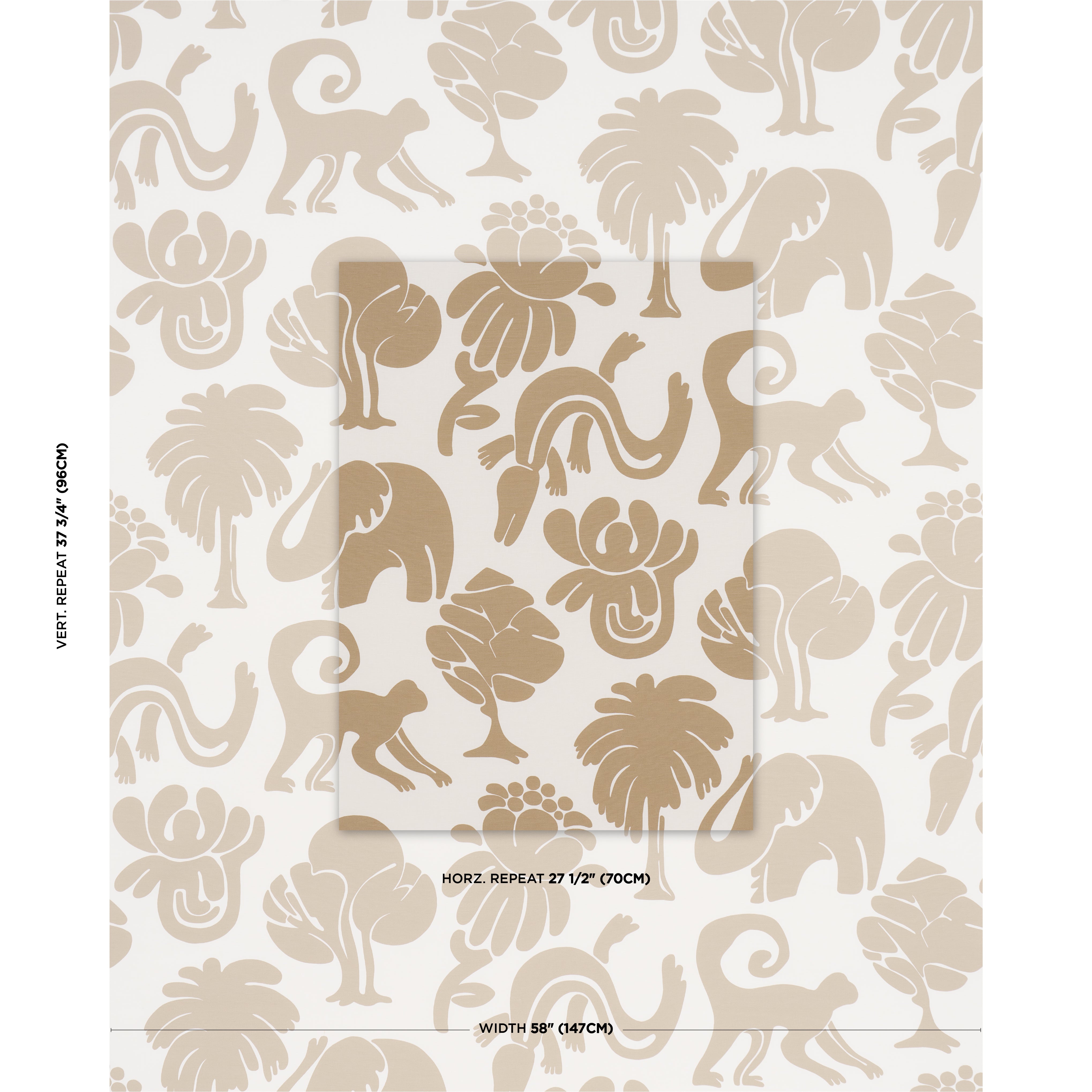 Call Of The Jungle - Neutral - Schumacher 182491 Fabric - Schumacher Fabric