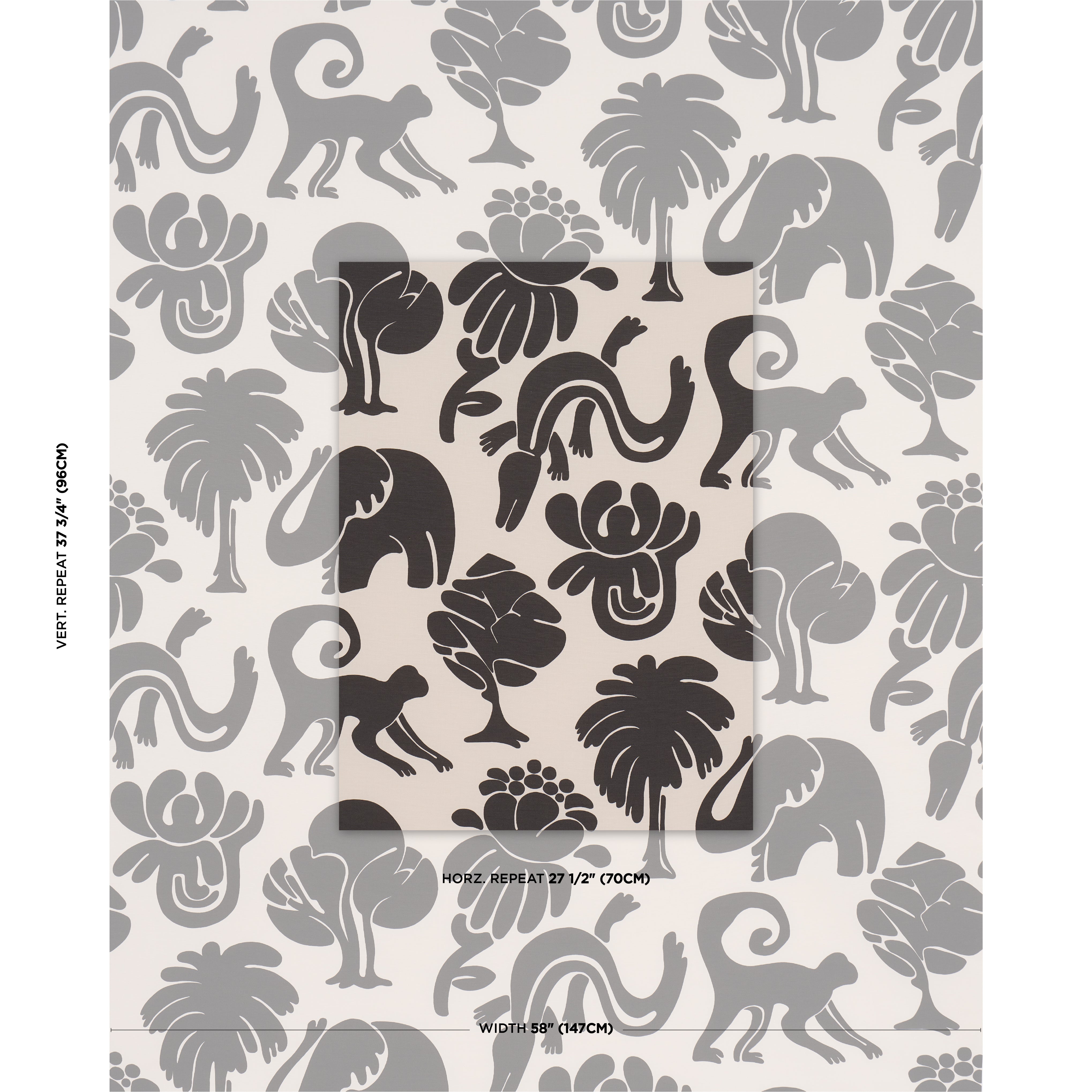 Call Of The Jungle - Black - Schumacher 182492 Fabric - Schumacher Fabric