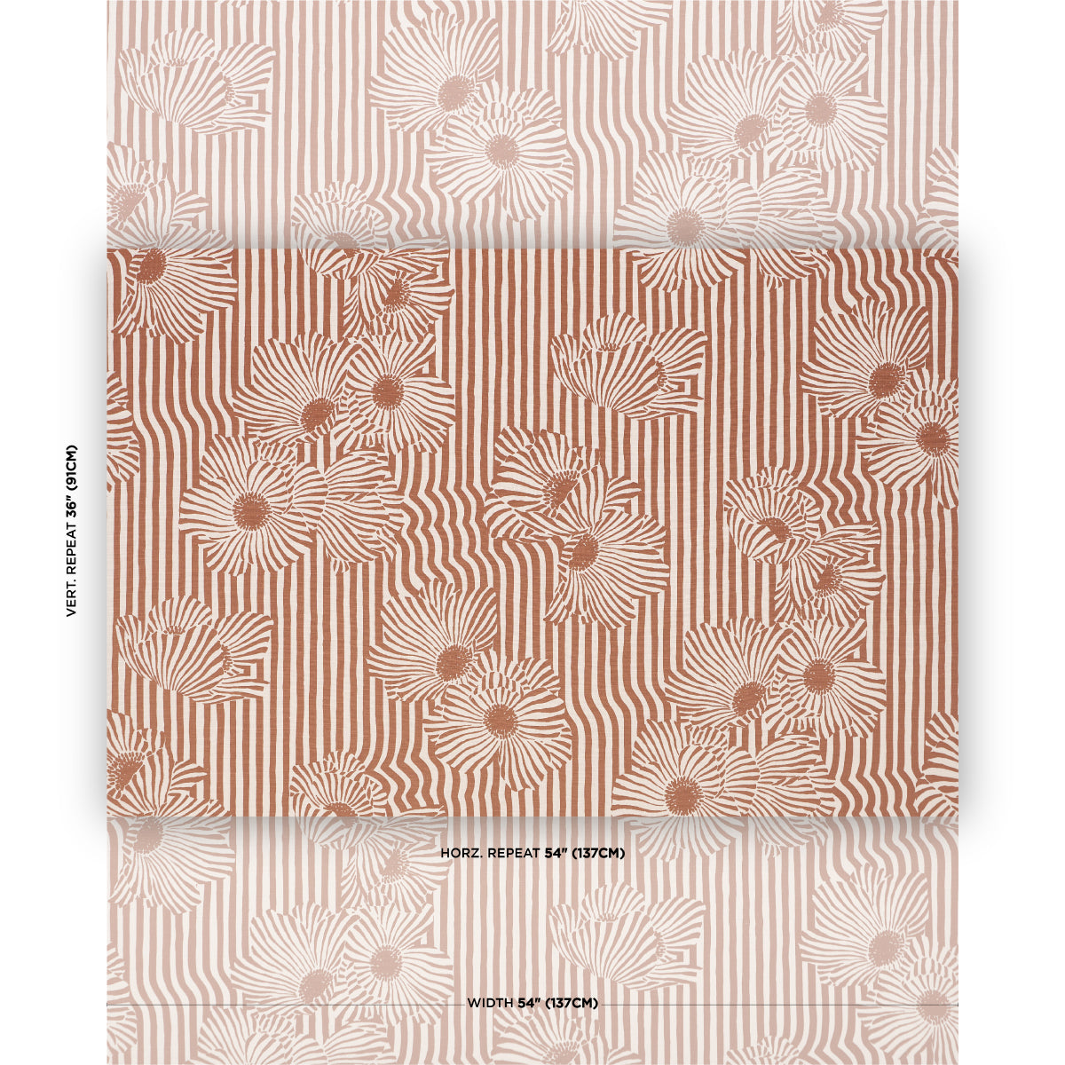 Chaney Floral - Terracotta - Schumacher 182540 Fabric - Schumacher Fabric