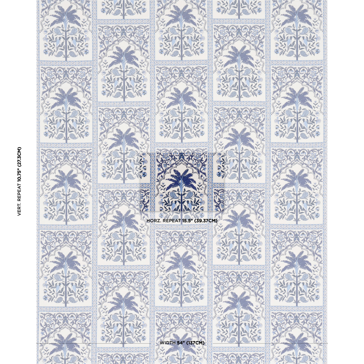 AMAZONAS-MYSTIQUE-TROPICAL-SHADES-OF-BLUE-SCHUMACHER-182571 - Schumacher Tela
