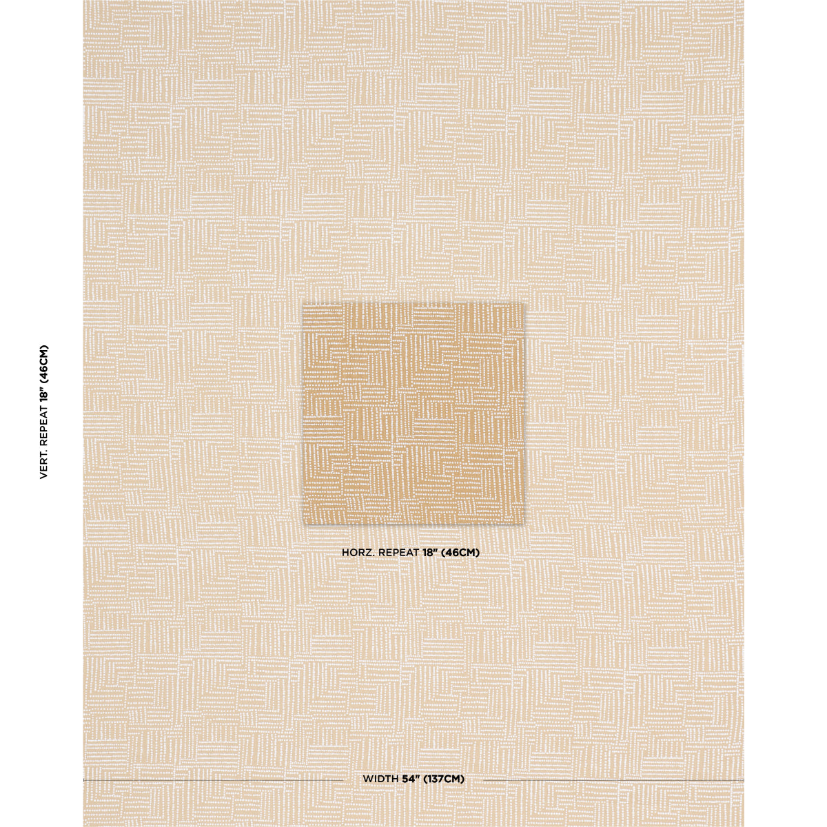 Coco Hand Screen Print - Sunbleached Ochre - Schumacher 182581 Fabric - Schumacher Fabric