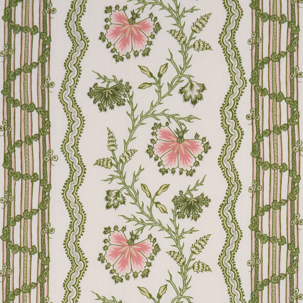 Parvati Floral Stripe - Petal - Schumacher 182711 Fabric - Schumacher Fabric