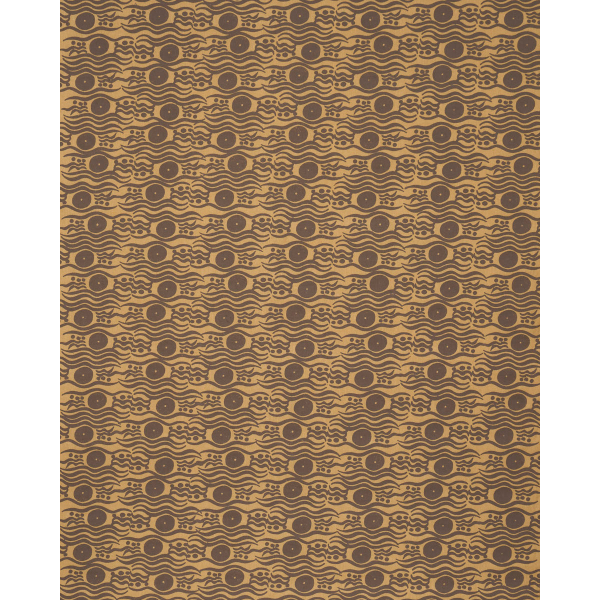 Bosphorus Hand Block - Ochre & Brown - Schumacher 182740 Fabric - Schumacher Fabric
