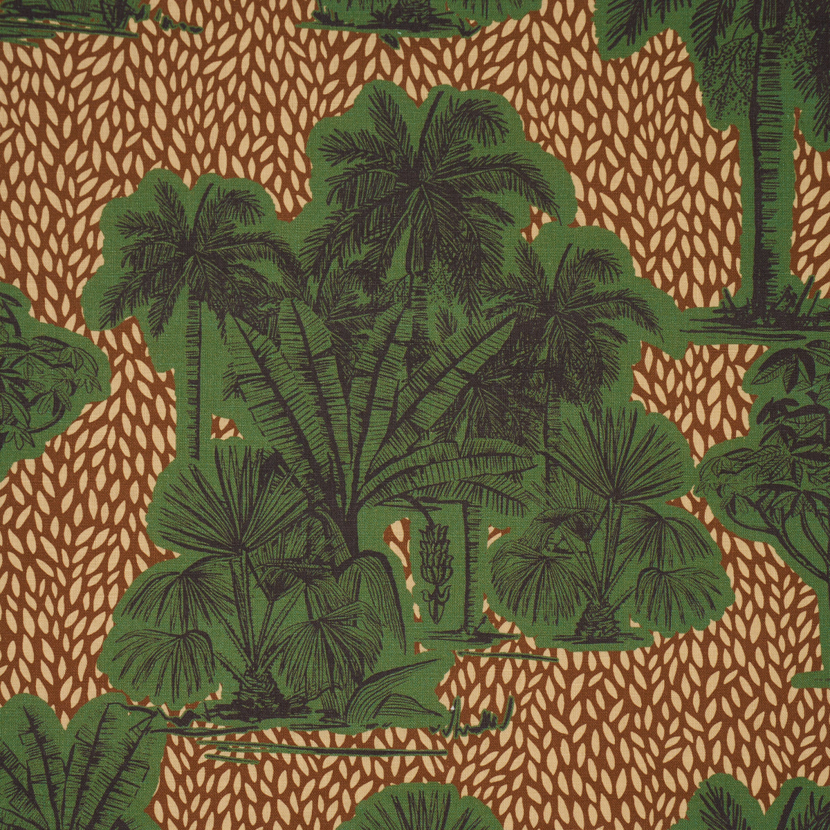 TROPICAL-SAFARI-PRINT-ORINOCO-VERDANT-OASIS-SCHUMACHER-182810 - Schumacher Fabric