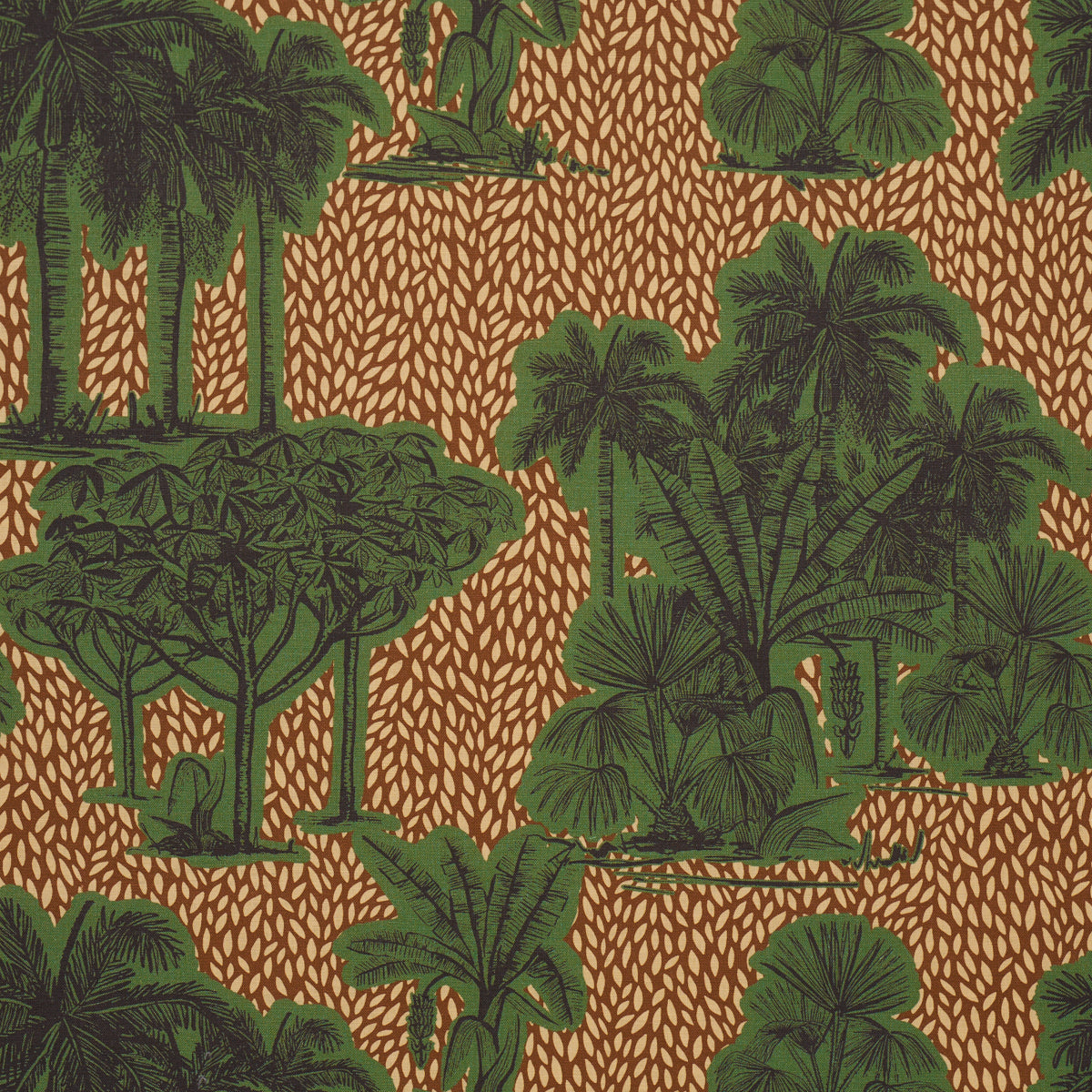 Tropical Safari Print - Orinoco Verdant Oasis - Schumacher 182810 Fabric - Schumacher Fabric