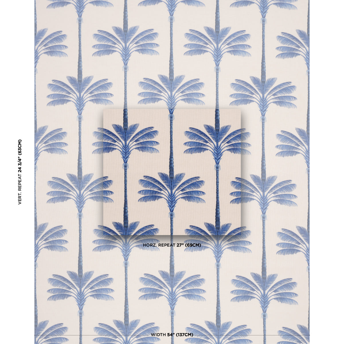 A-PALM-IS-A-PALM-PRINT-INDIGO-PALM-GROVE-SCHUMACHER-182822 - Schumacher Fabric