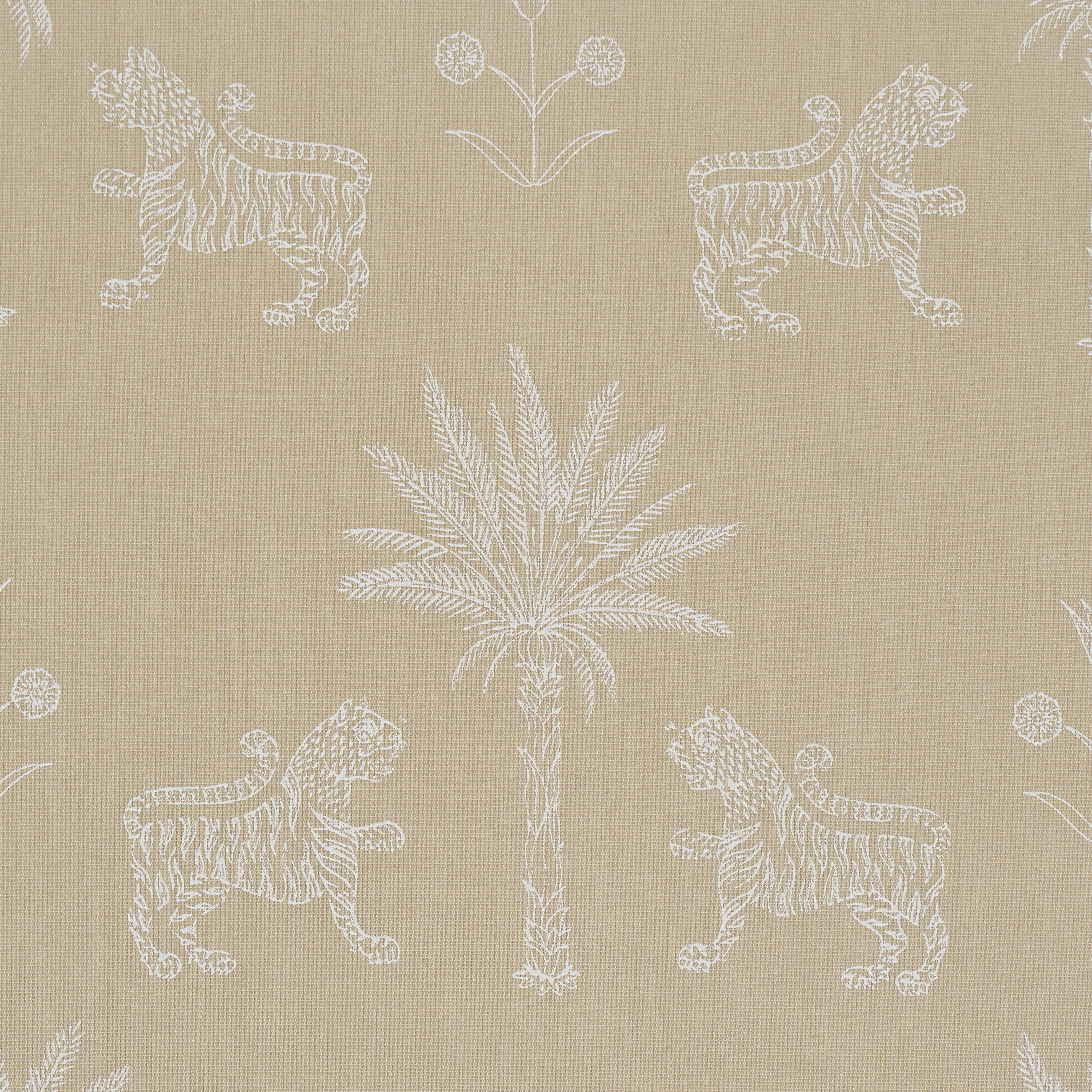 TIGER-PALM-SILHOUETTE-OUTDOOR-MISTRAL-SAND-SCHUMACHER-182842 - Schumacher Fabric