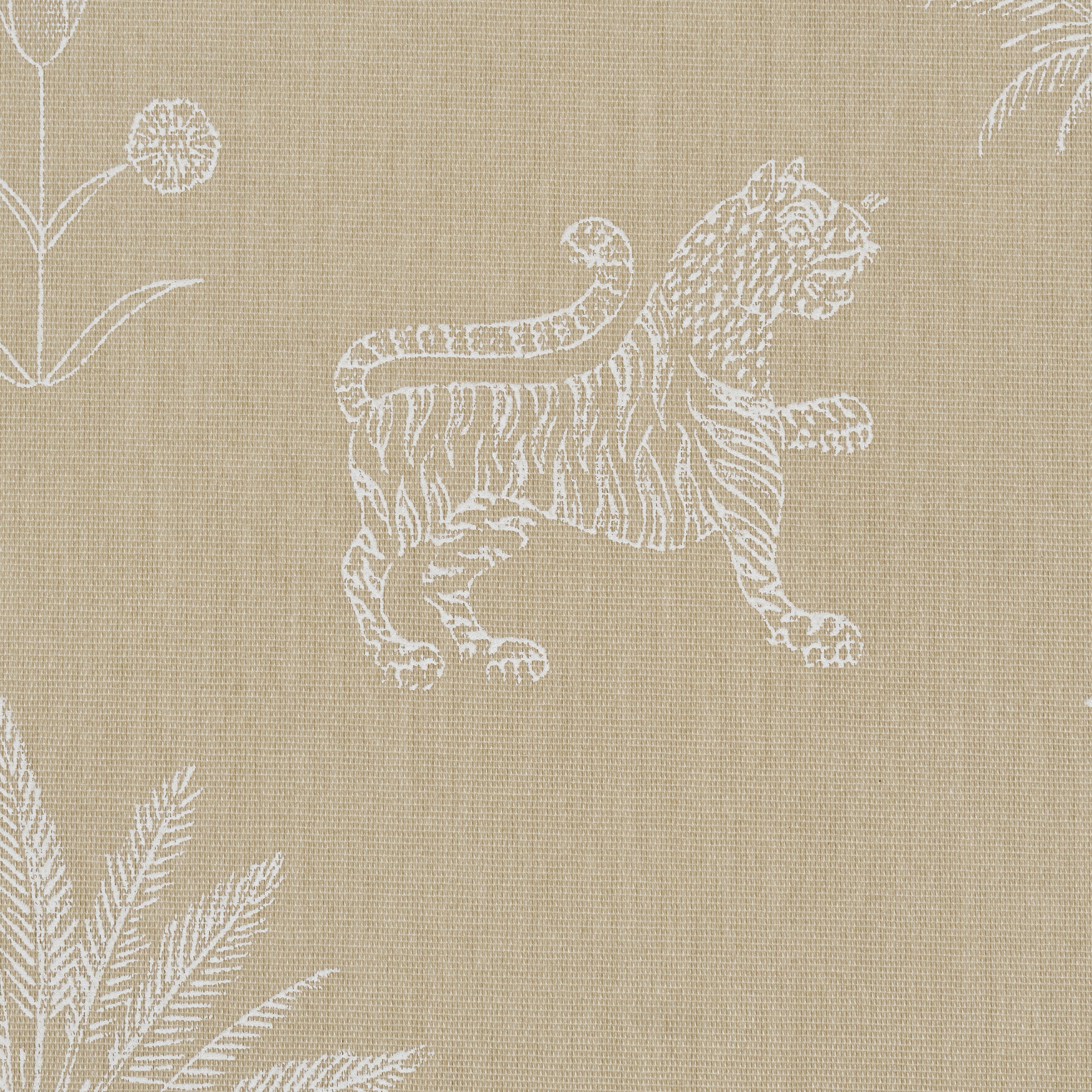 TIGER-PALM-SILHOUETTE-OUTDOOR-MISTRAL-SAND-SCHUMACHER-182842 - Schumacher Fabric