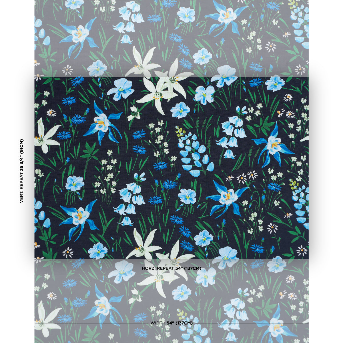 Oz Floral - Ebony - Schumacher 182850 Fabric - Schumacher Fabric